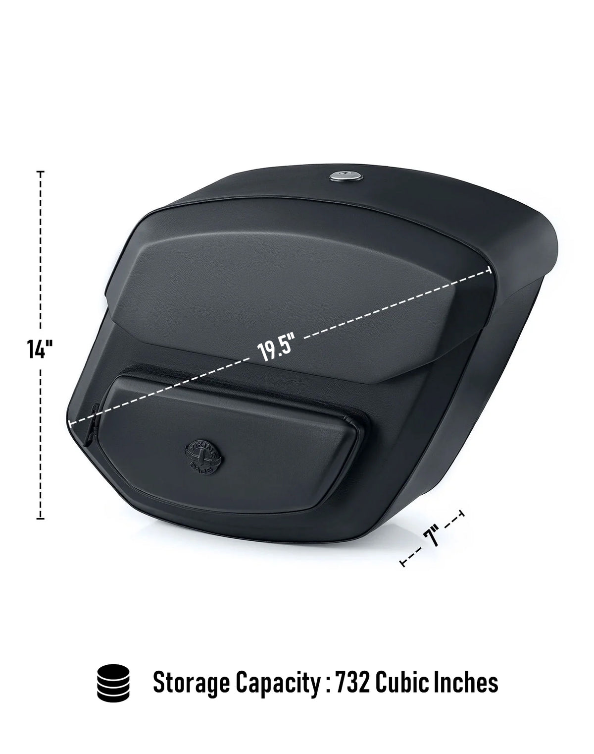 12L - Stormclad Quick Mount Medium Kawasaki Vulcan 900 Classic VN900 Hard Solo Saddlebag (Left Only)