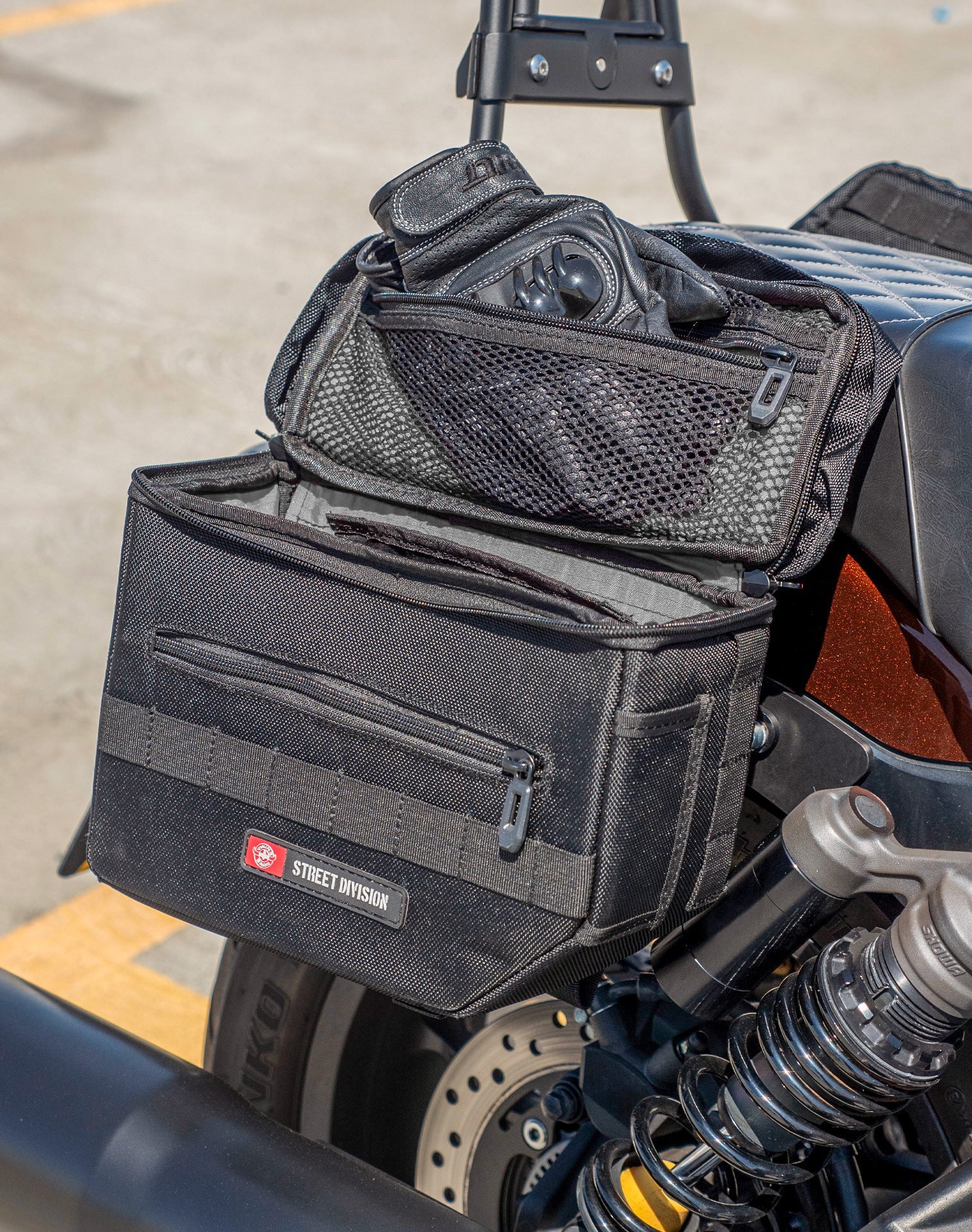 10L - Patriot Small Honda Rebel 1100 Motorcycle Throw Over Saddlebags Life Style 3