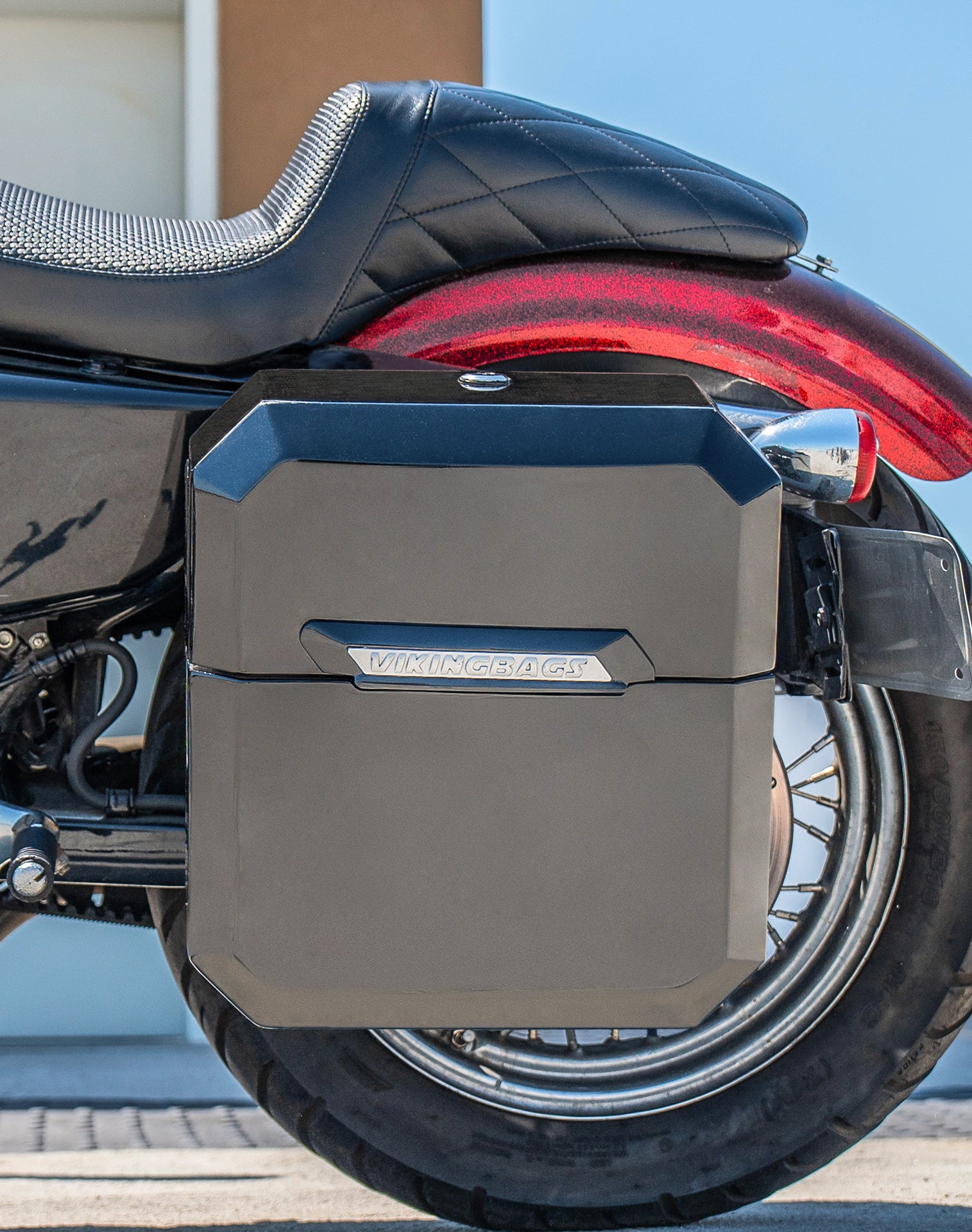 15L - Outlaw Quick Mount Medium Harley Sportster Seventy Two 72 Painted Hard Solo Saddlebag (Left Only) v2