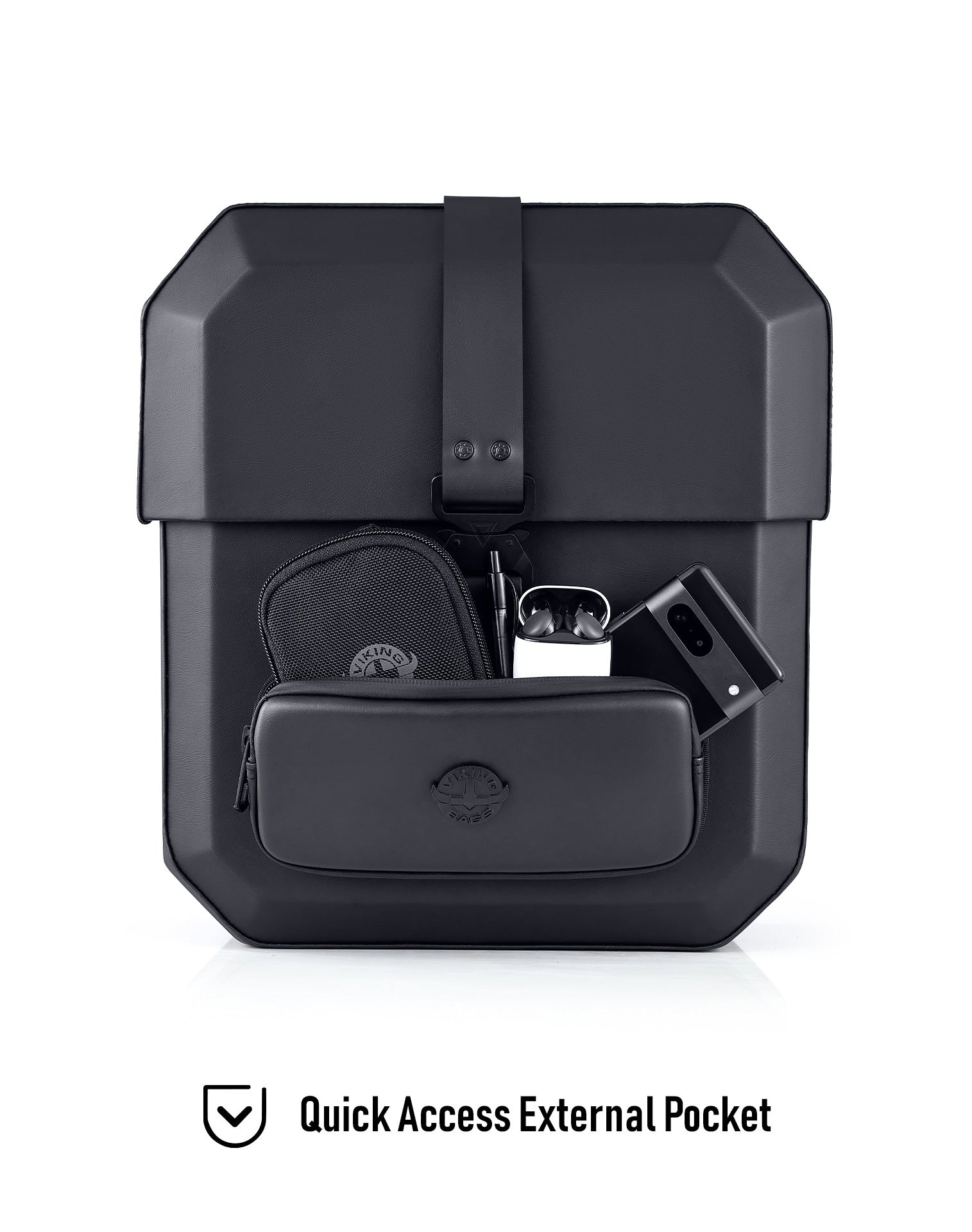 15L - Outlaw Quick Mount Medium BMW R nineT Hard Solo Saddlebag (Right Only) Quick Access External Pocket