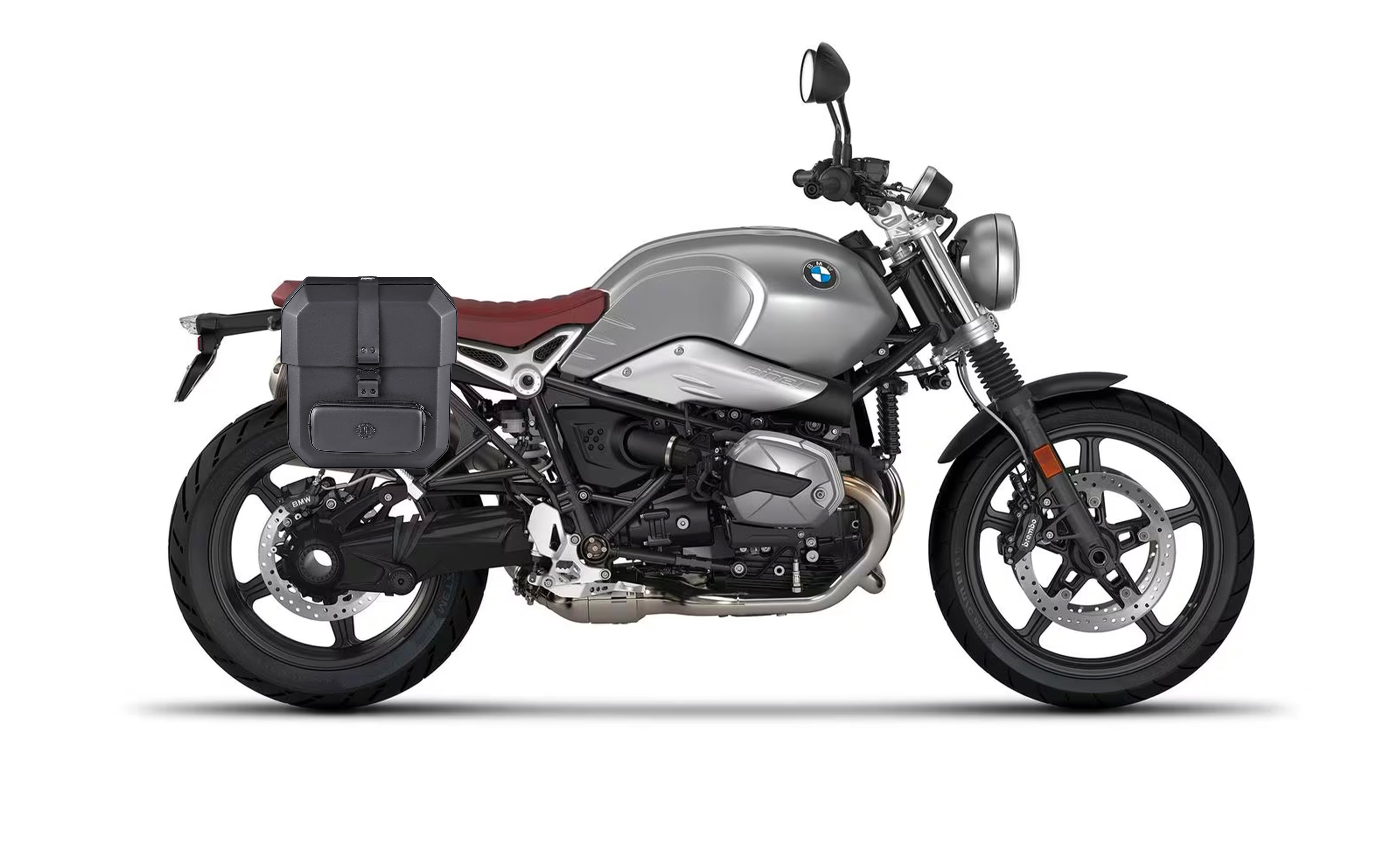 15L - Outlaw Quick Mount Medium BMW R nineT Hard Solo Saddlebag (Right Only) Bag on Bike @expand