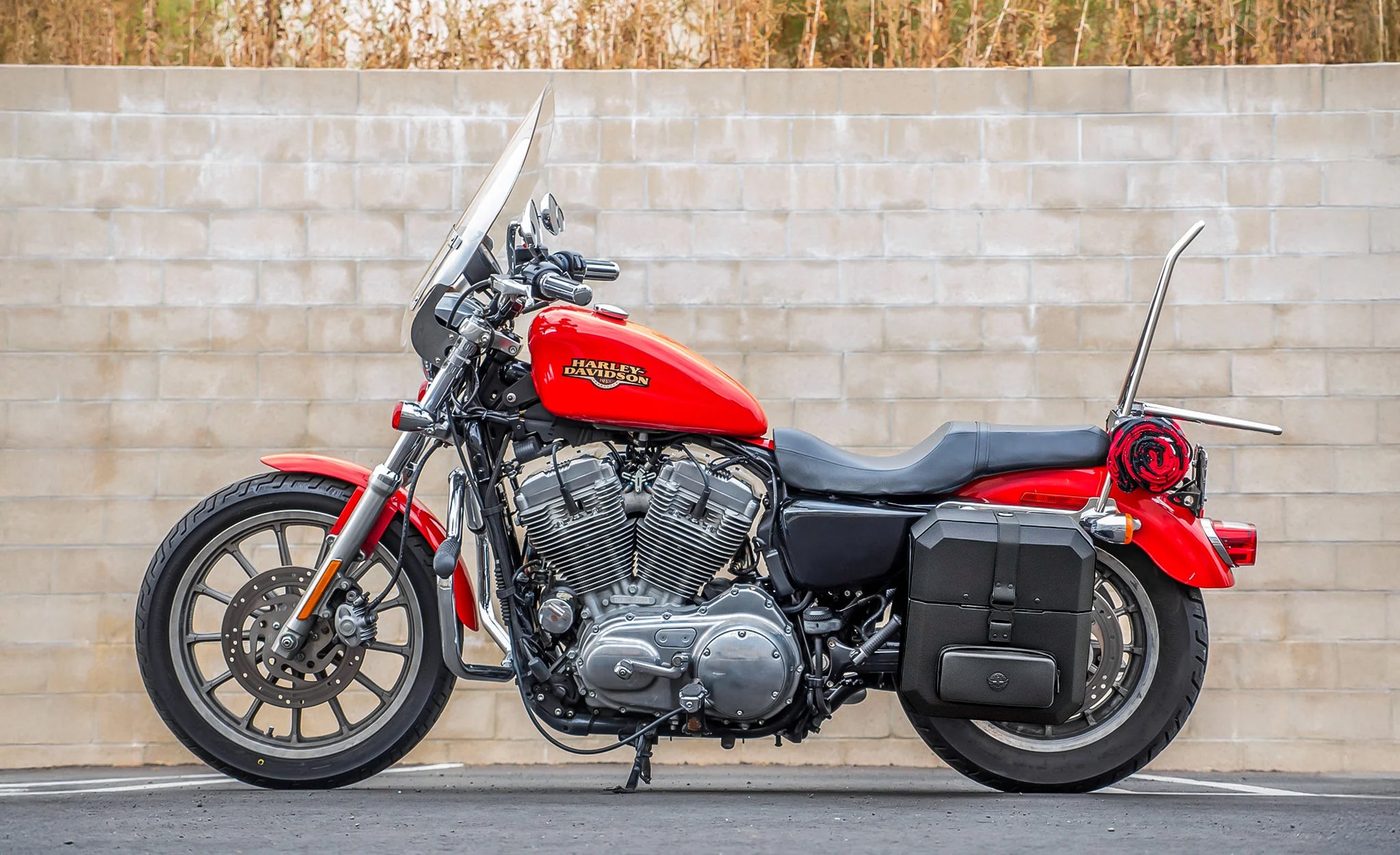 HARLEY-DAVIDSON 切り替えブルゾン　レザー×ナイロン　ボルドー Viking 15L Outlaw Quick Mount Medium Harley Sportster 1200 Low