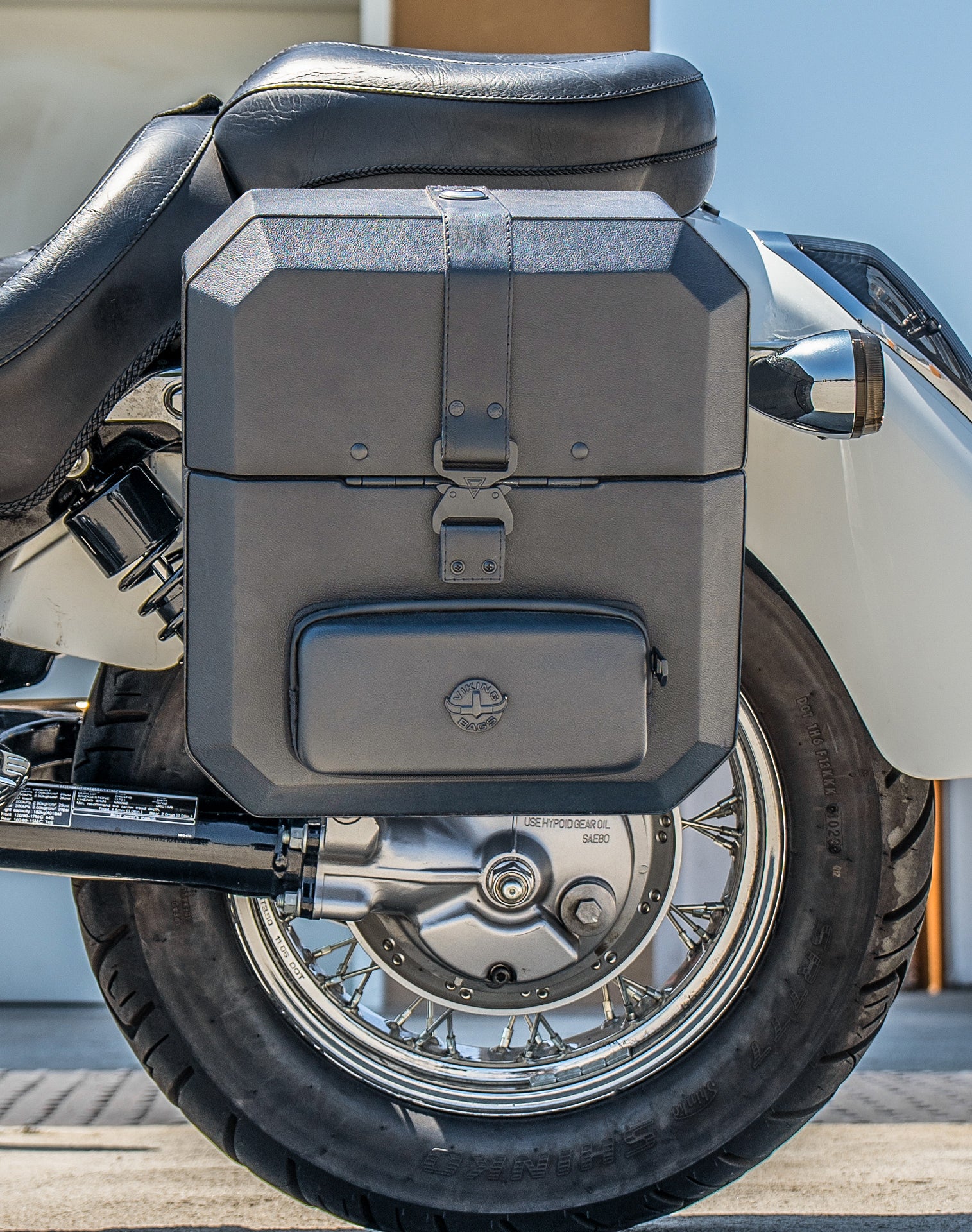 15L - Outlaw Quick Mount Medium Honda 750 Shadow Aero Hard Solo Saddlebag (Left Only) Lifestyle