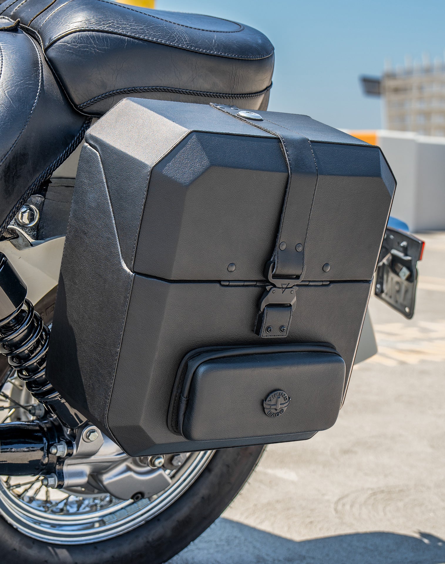 15L - Outlaw Quick Mount Medium Honda 750 Shadow Aero Hard Solo Saddlebag (Left Only) Lifestyle