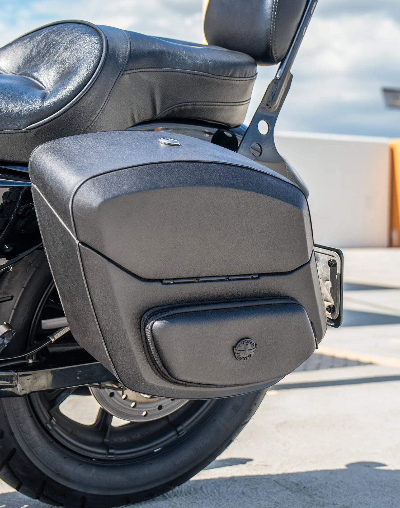 12L - Ironclad Quick Mount Medium Harley Sportster Iron 1200 Hard Solo Saddlebag (Left Only) Lifestyle