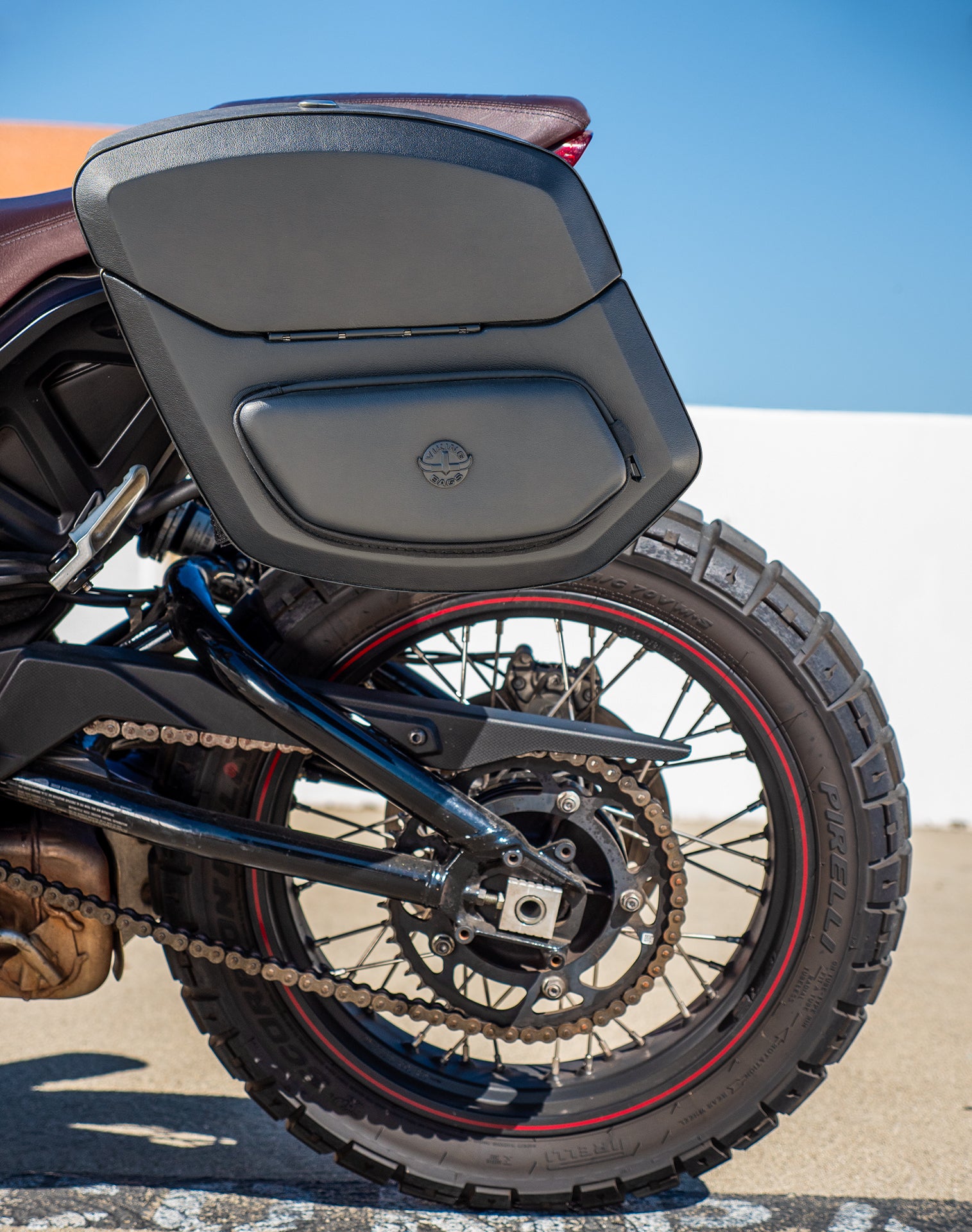 12L - Ironclad Quick Mount Medium Indian FTR 1200 Hard Solo Saddlebag (Left Only) Lifestyle