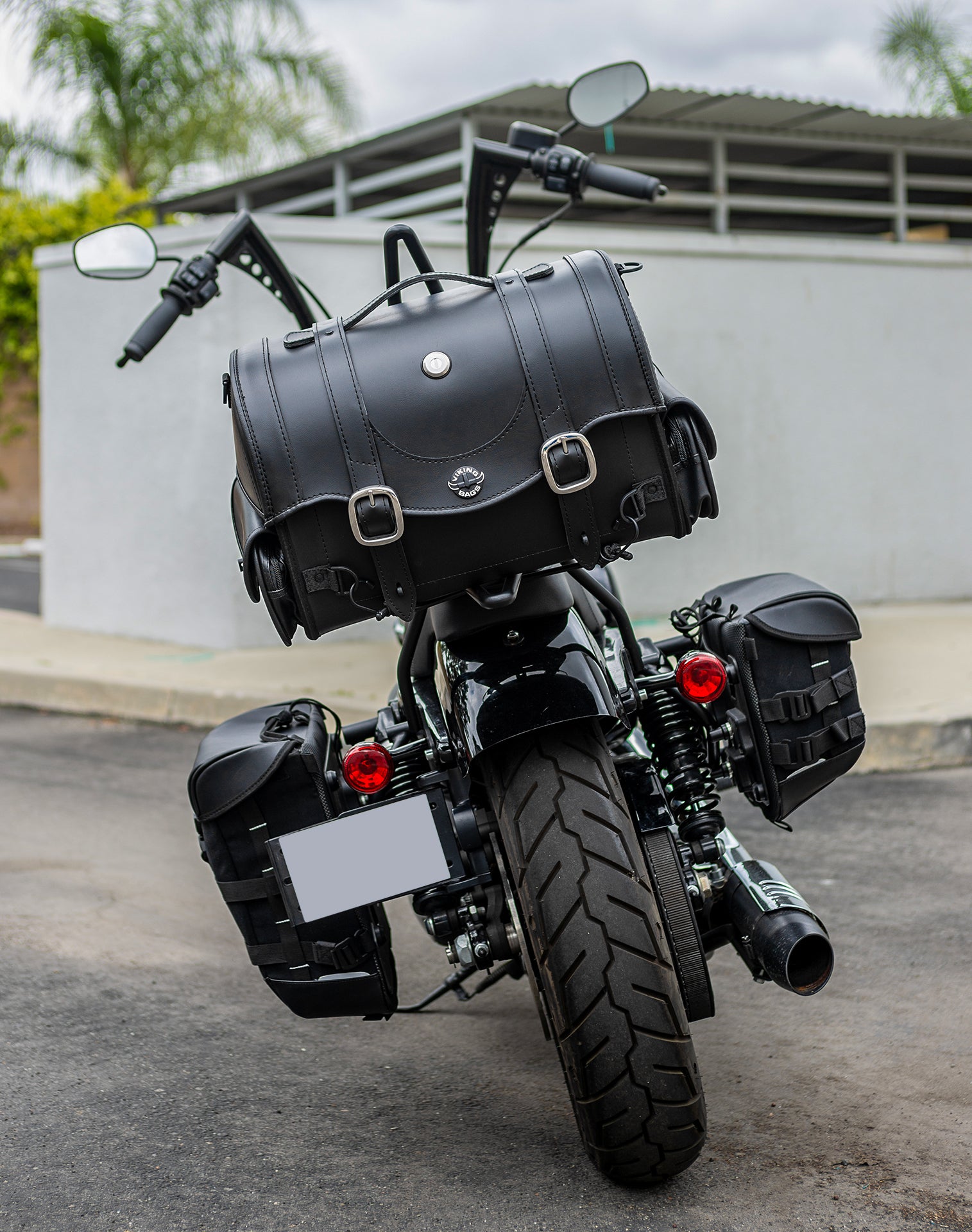 18L - Century Medium Honda Leather Motorcycle Sissy Bar Bag