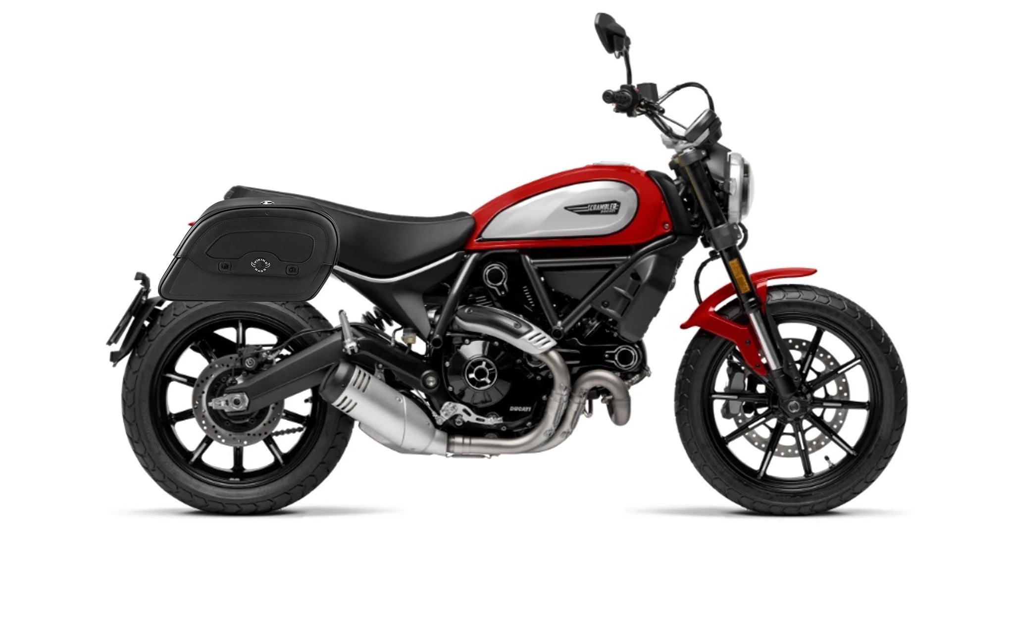 22L - Warrior Medium Quick-Mount Ducati Scrambler (2014-17) Motorcycle Saddlebags @expand