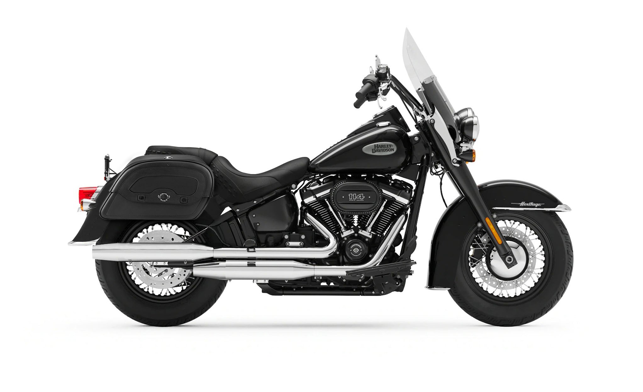 22L - Warrior Medium Quick-Mount Motorcycle Saddlebags For Harley Softail Heritage FLHC/S @expand