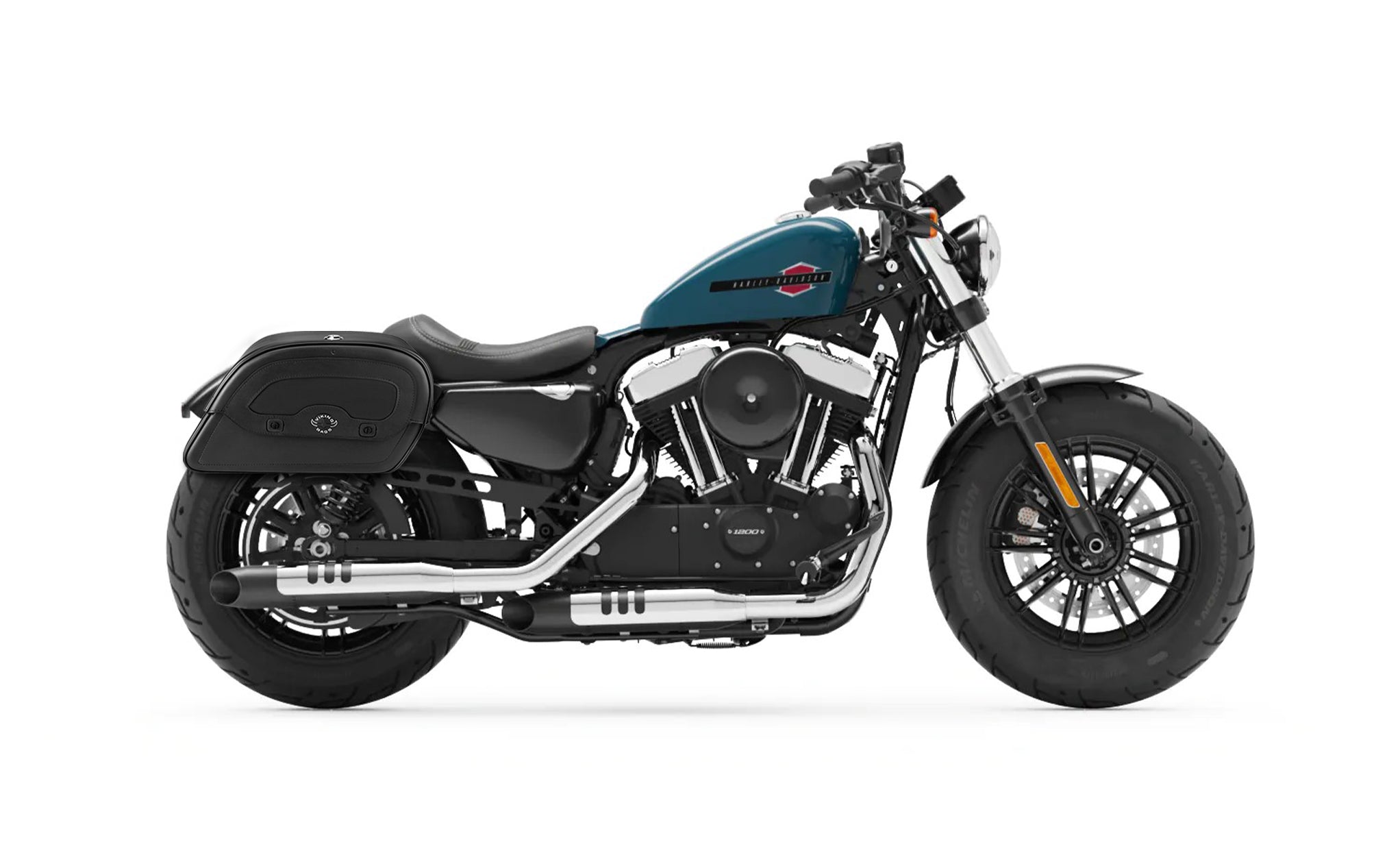 22L - Warrior Medium Quick-Mount Motorcycle Saddlebags For Harley Sportster Forty Eight 48 @expand