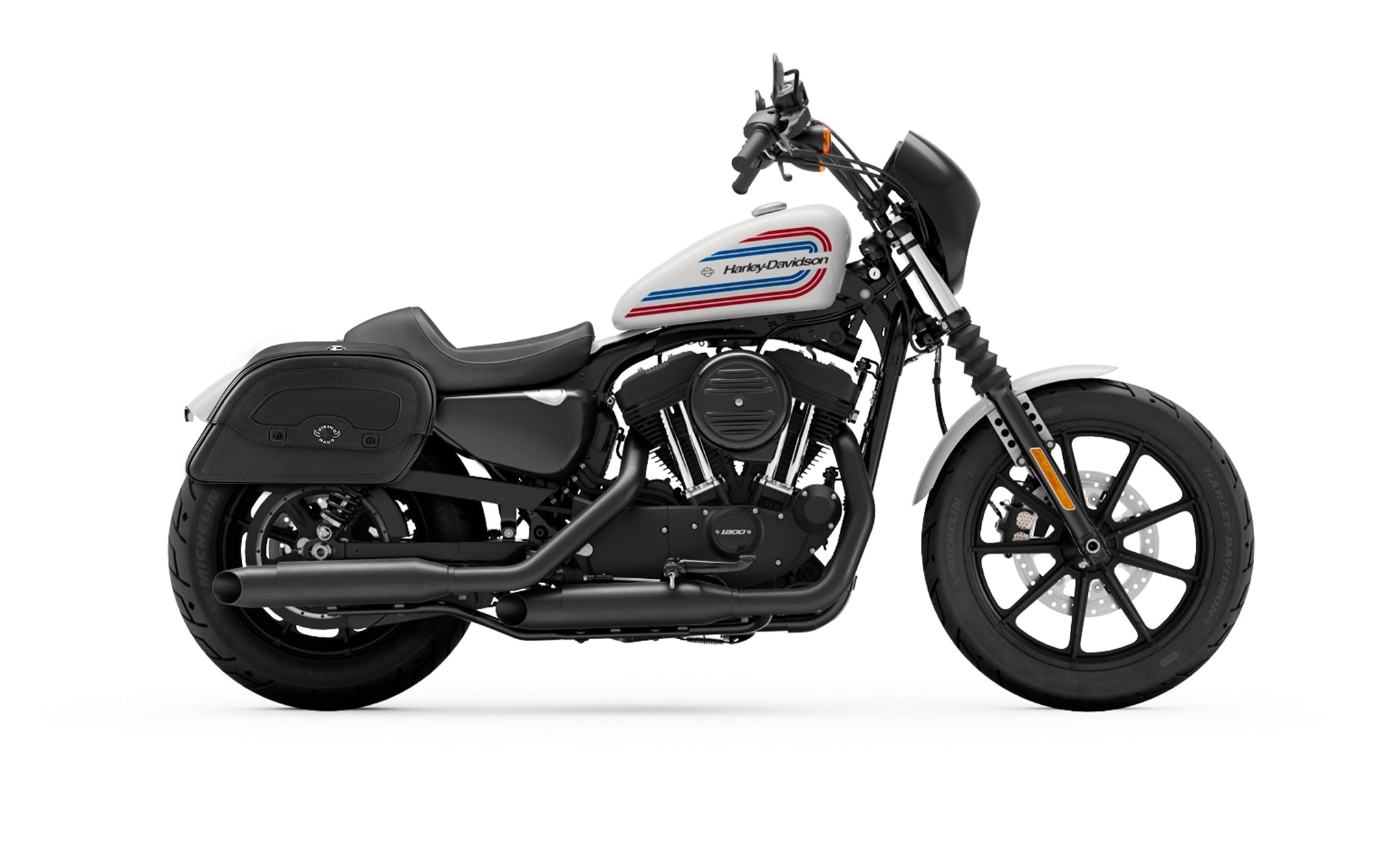 22L - Warrior Medium Quick-Mount Motorcycle Saddlebags For Harley Sportster Iron 1200 @expand