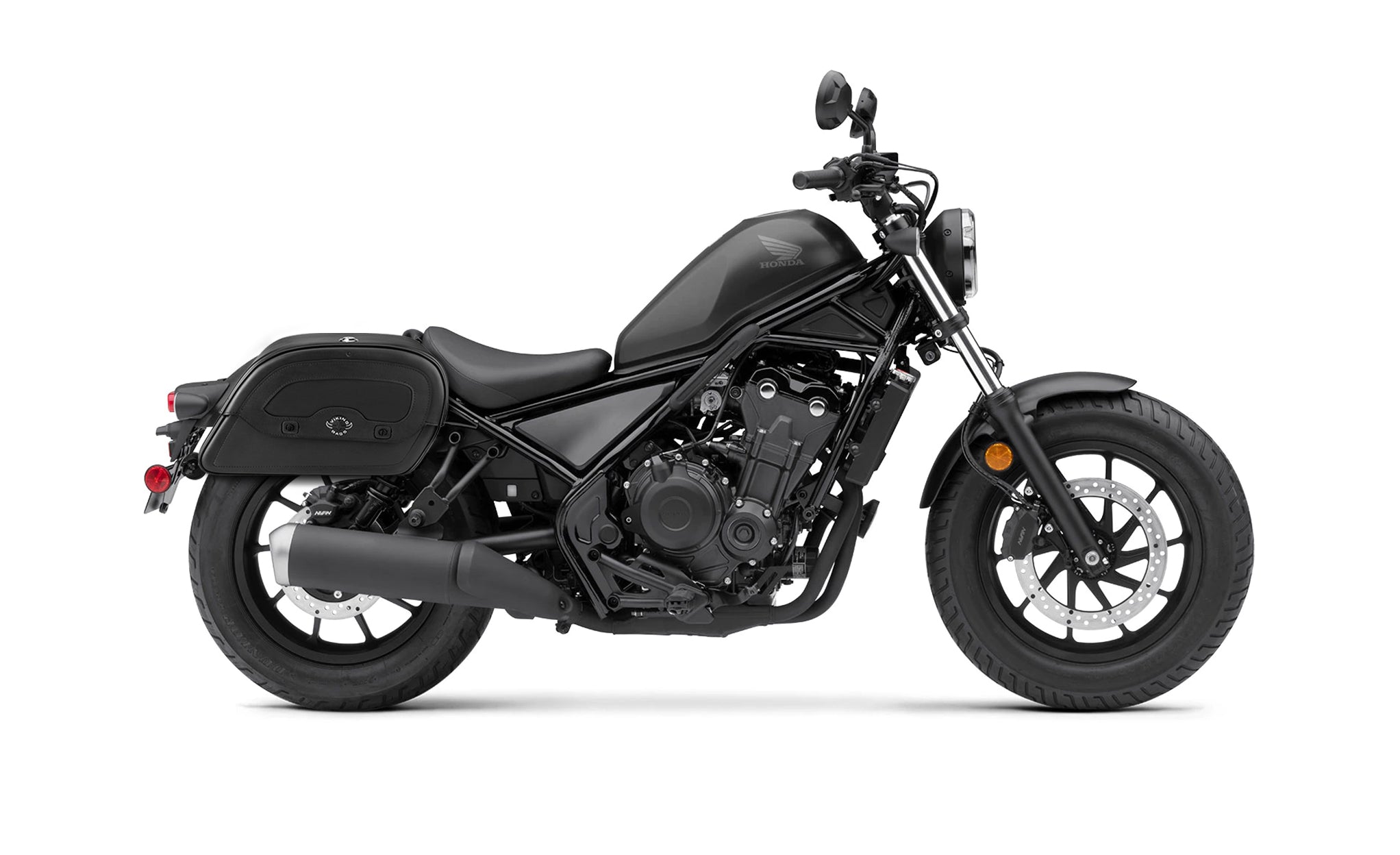 22L - Warrior Medium Quick-Mount Honda Rebel 500 Motorcycle Saddlebags @expand