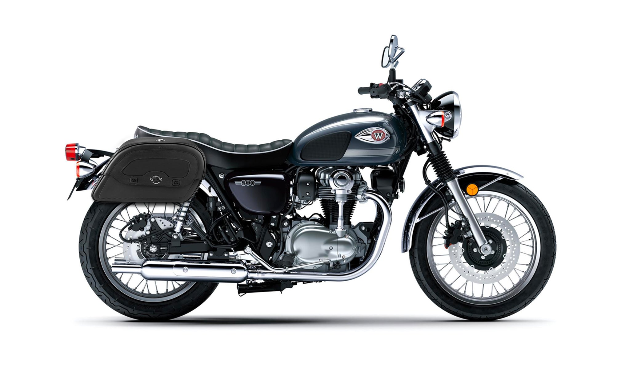 22L - Warrior Medium Quick-Mount Kawasaki W800 Motorcycle Saddlebags @expand