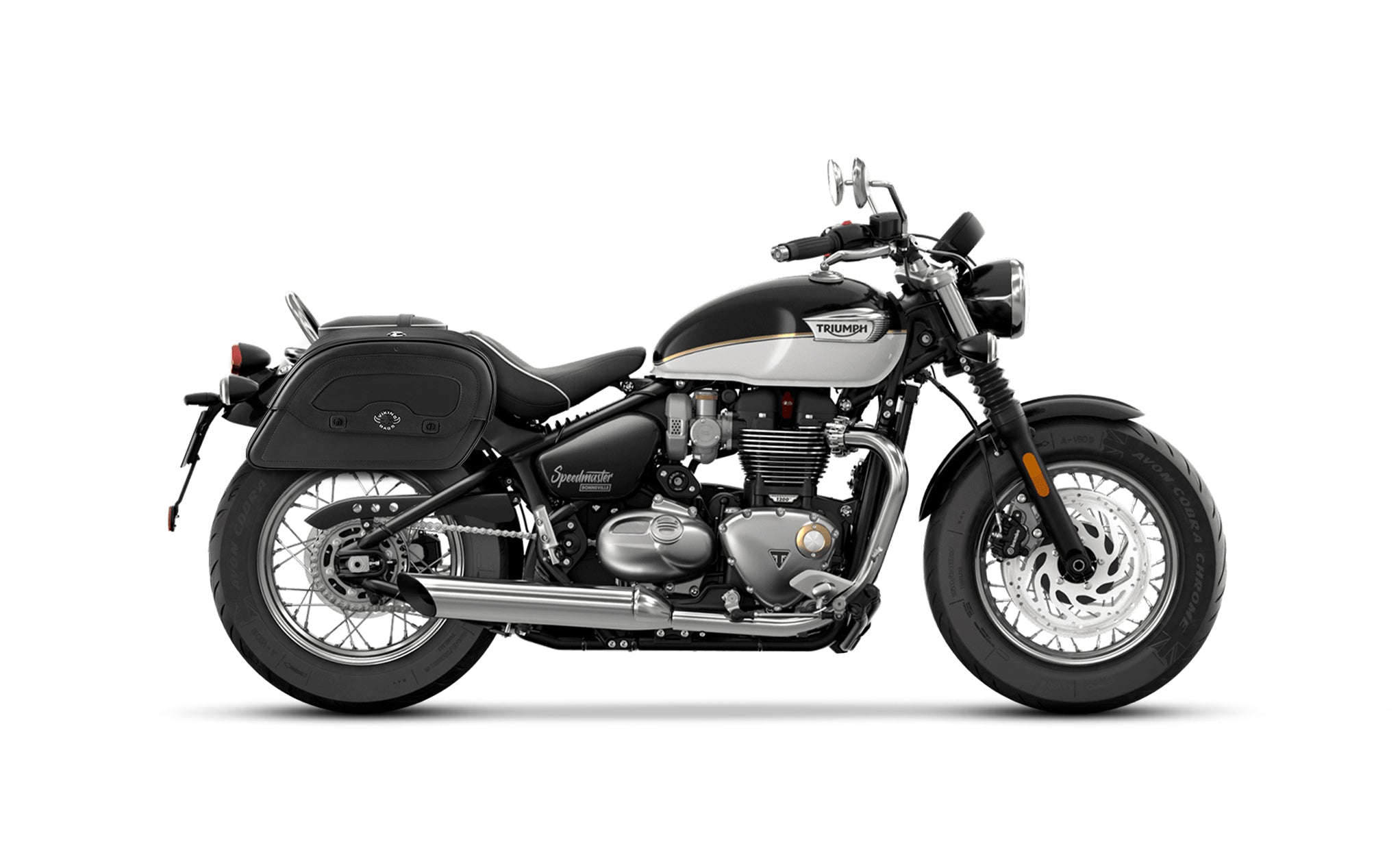 22L - Warrior Medium Quick-Mount Triumph Bonneville Speedmaster Motorcycle Saddlebags @expand