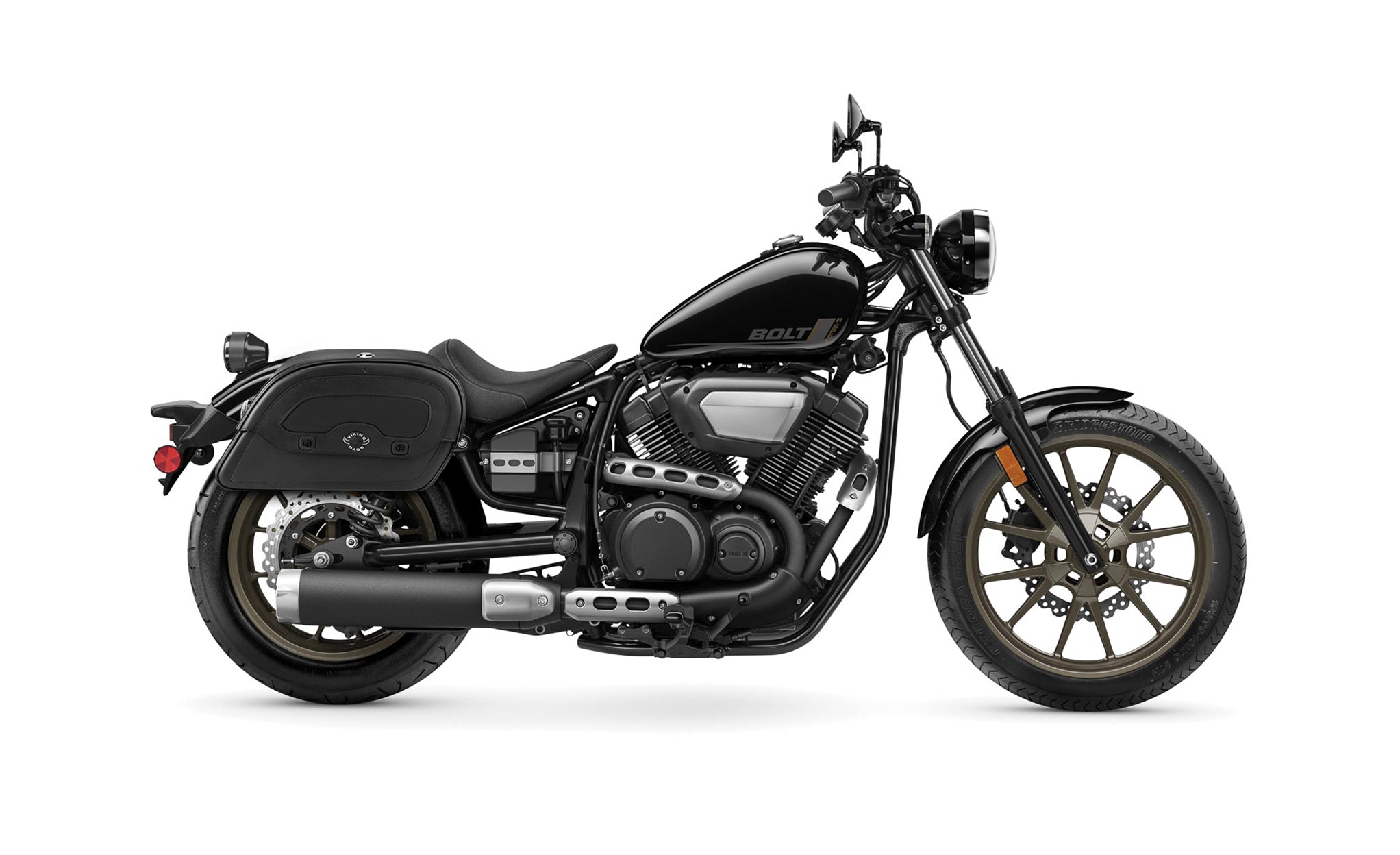 22L - Warrior Medium Quick-Mount Yamaha Bolt Specific Motorcycle Saddlebags @expand