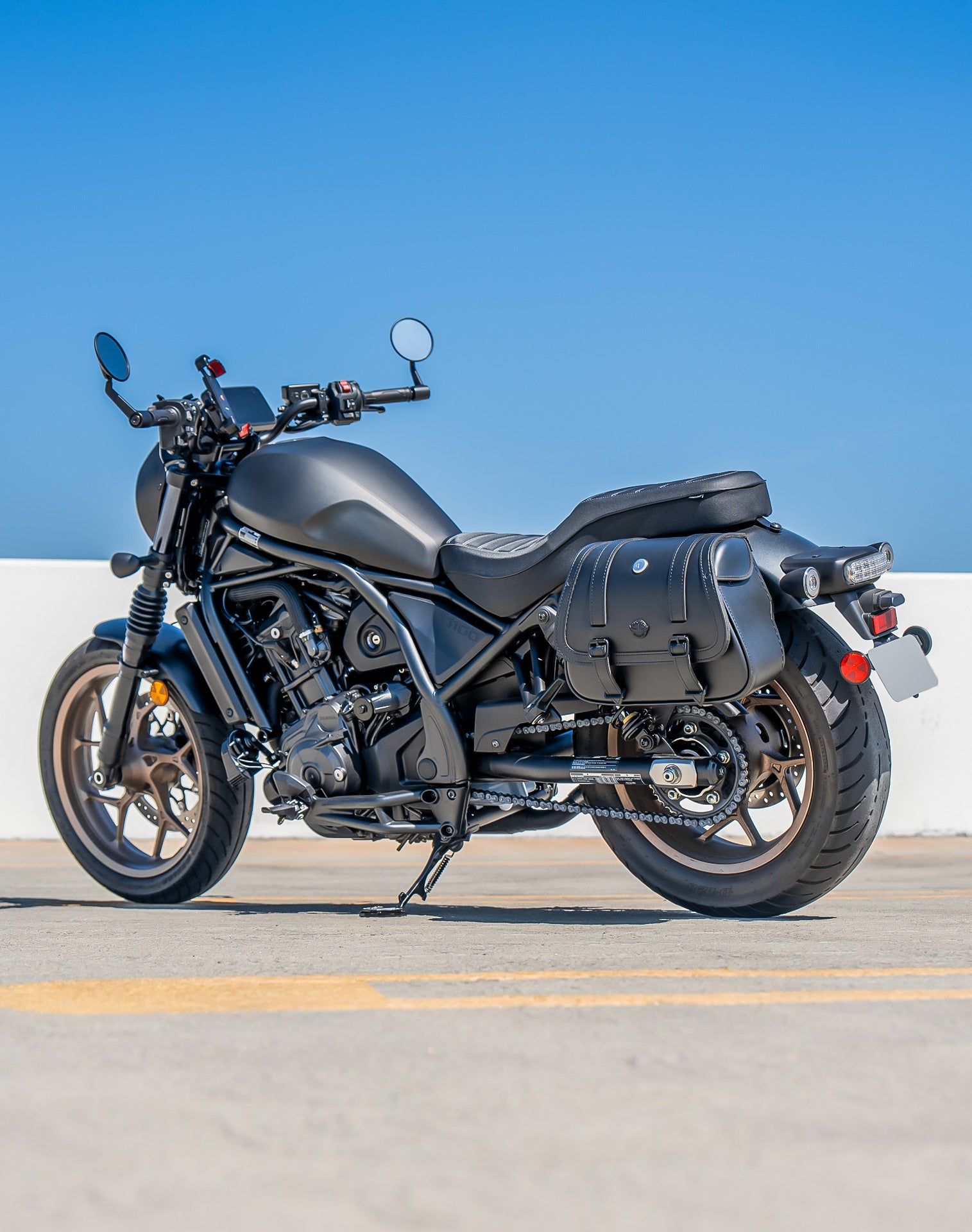 25L - SpiritBlade Large Honda Rebel 1100 CMX1100 Leather Motorcycle Saddlebags