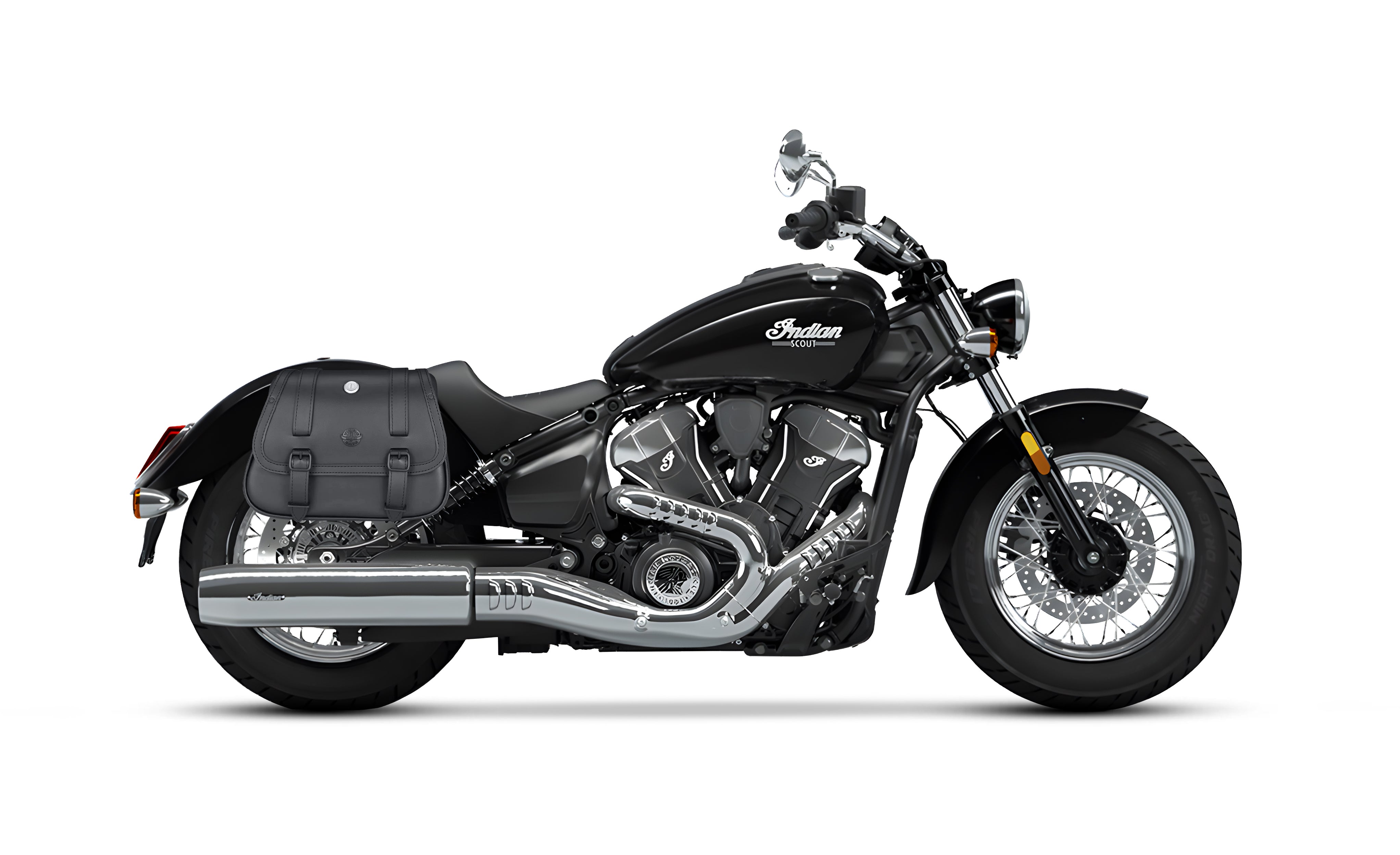 25L - SpiritBlade Large Indian Scout Classic Leather Motorcycle Saddlebags Bag on Bike @expand