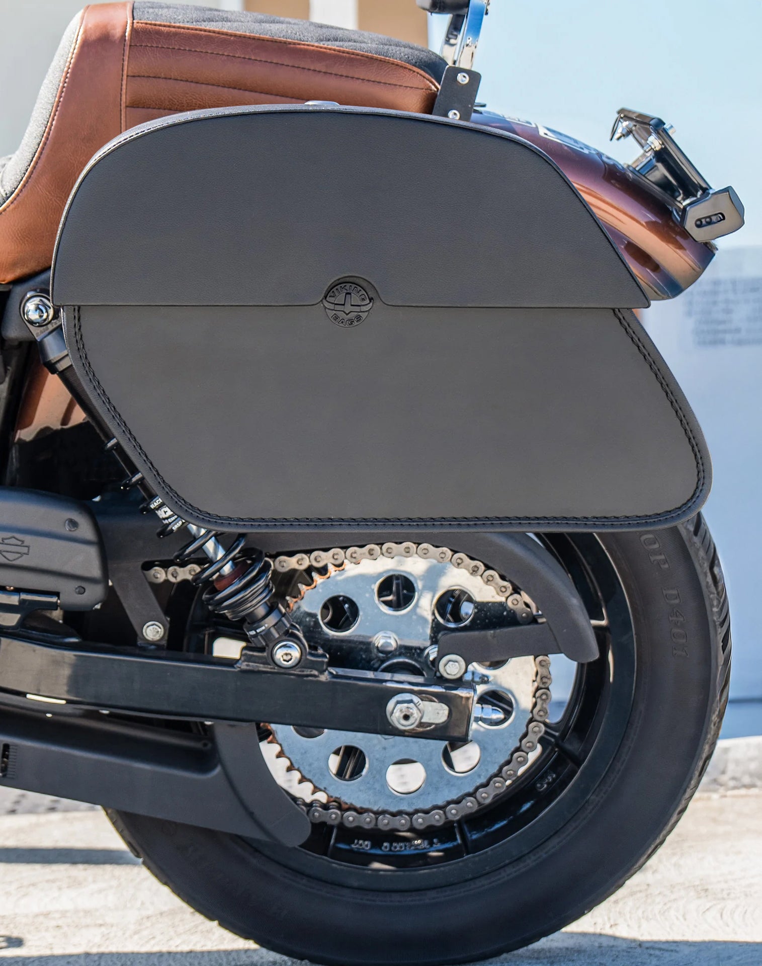 Viking 32L Panzer Large Shock Cutout Harley Super Glide Custom