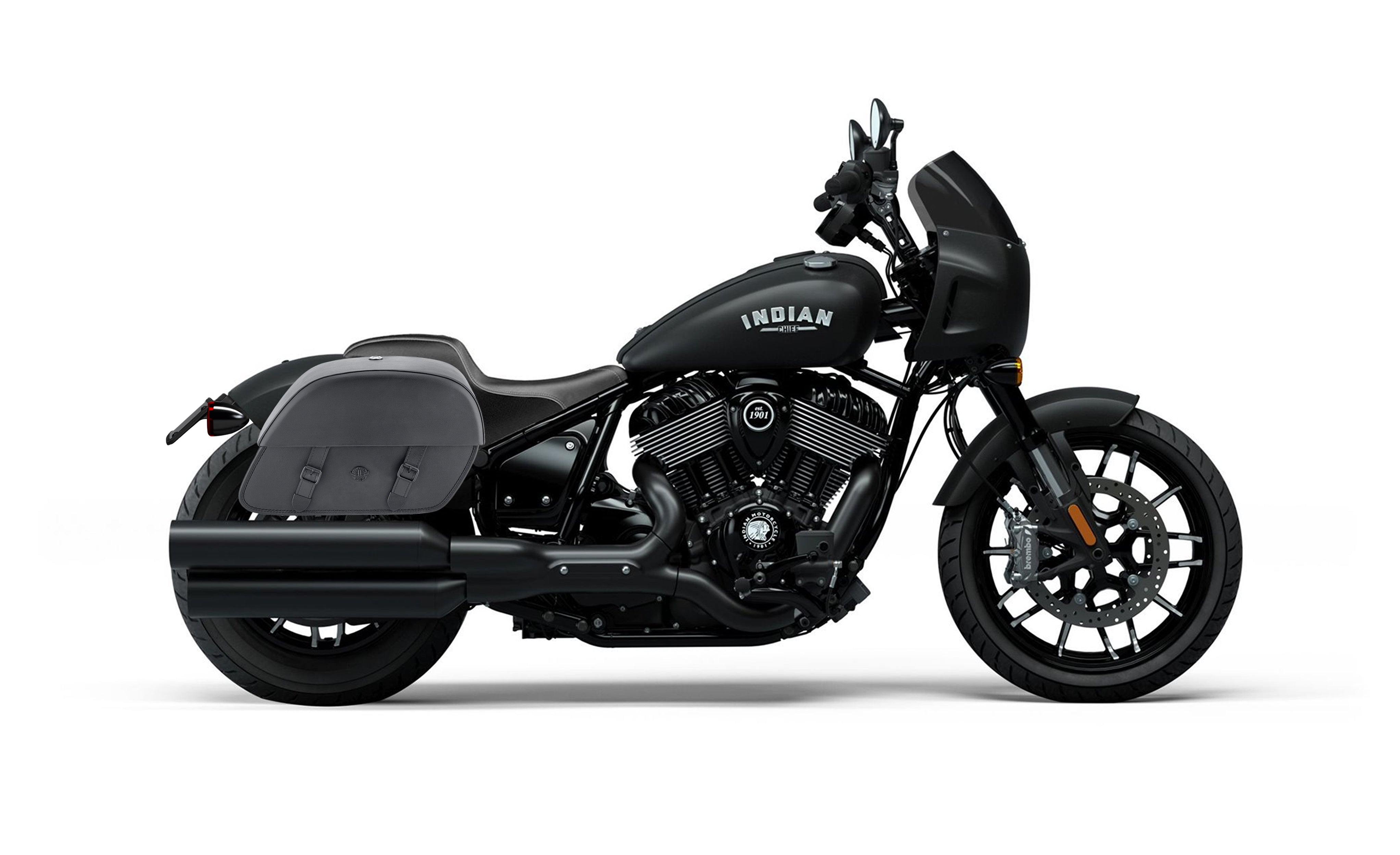 32L - Baelor Large Shock Cutout Indian Sport Chief Motorcycle Saddlebags Bag on Bike @expand