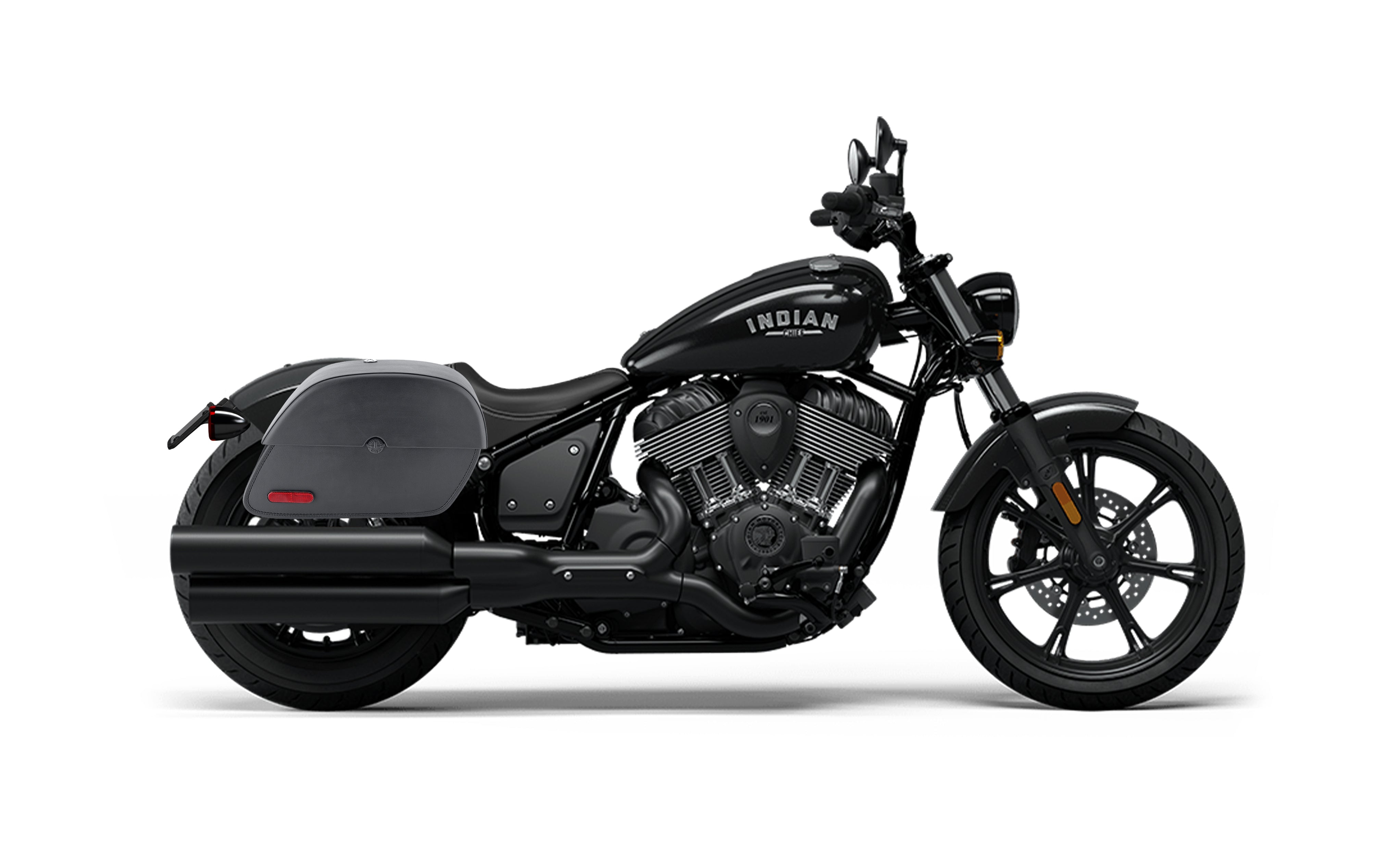 32L - Panzer Large Shock Cutout Indian Chief Motorcycle Saddlebags Bag on Bike @expand