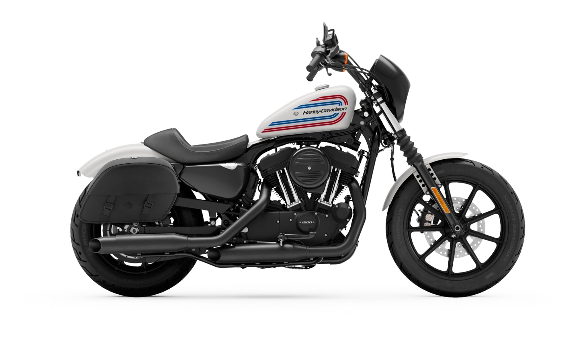 28L - Baelor Medium Quick Mount Motorcycle Saddlebags For Harley Sportster 1200 Iron XL1200NS @expand