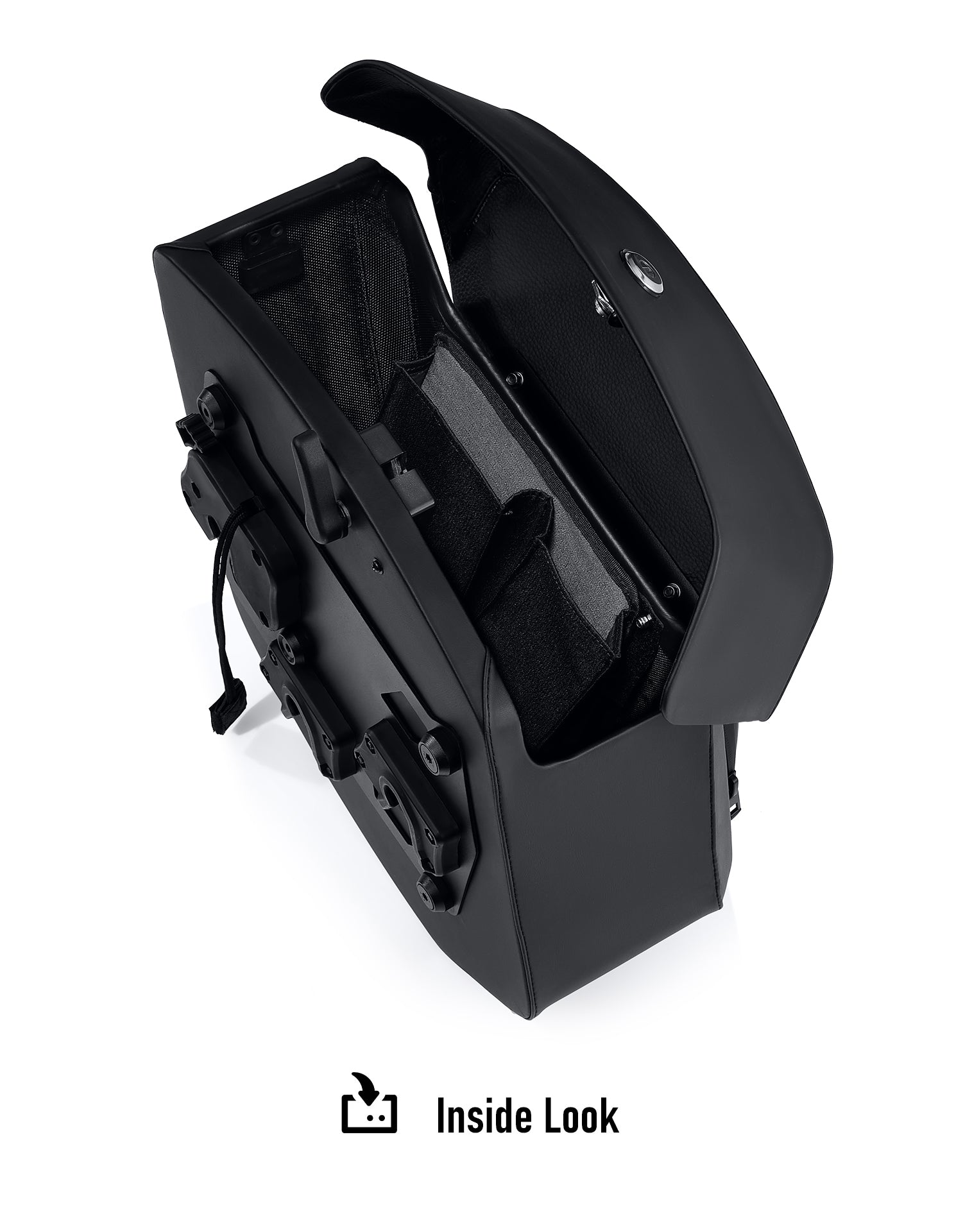 28L - Pantheon Medium Quick-Mount Motorcycle Saddlebags For Harley Sportster 1200 Low XL1200L Inside Look
