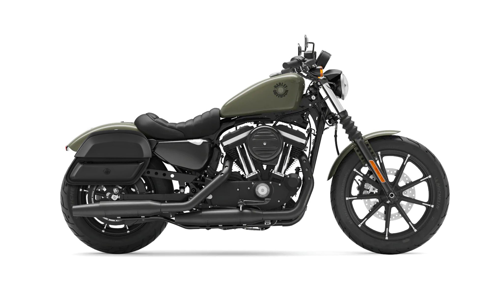 28L - Pantheon Medium Quick-Mount Motorcycle Saddlebags For Harley Sportster 883 Iron XL883N @expand