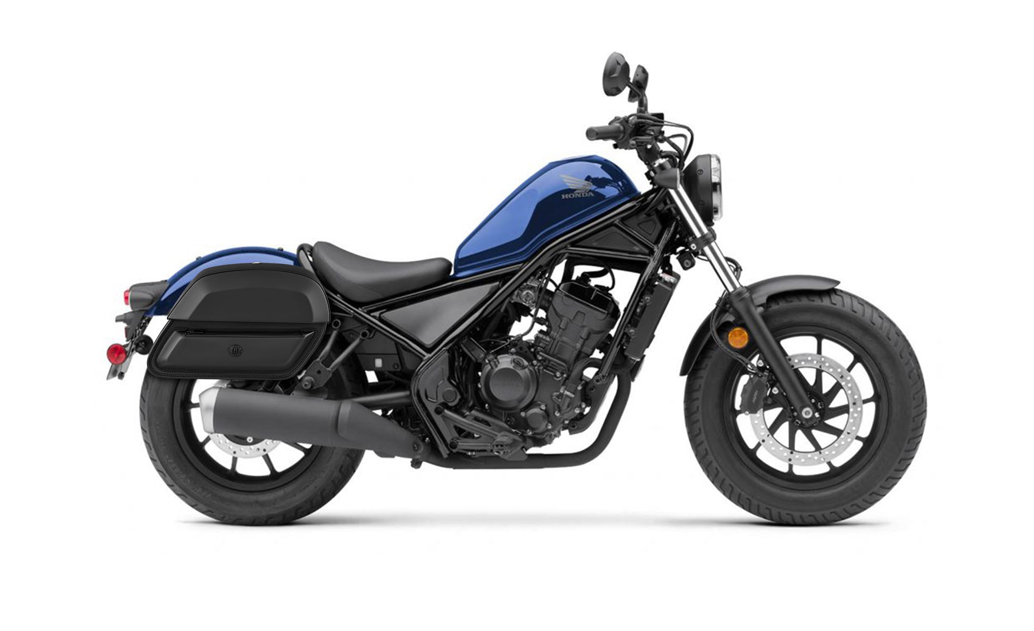 28L - Pantheon Medium Quick-Mount Honda Rebel 300 Motorcycle Saddlebags @expand