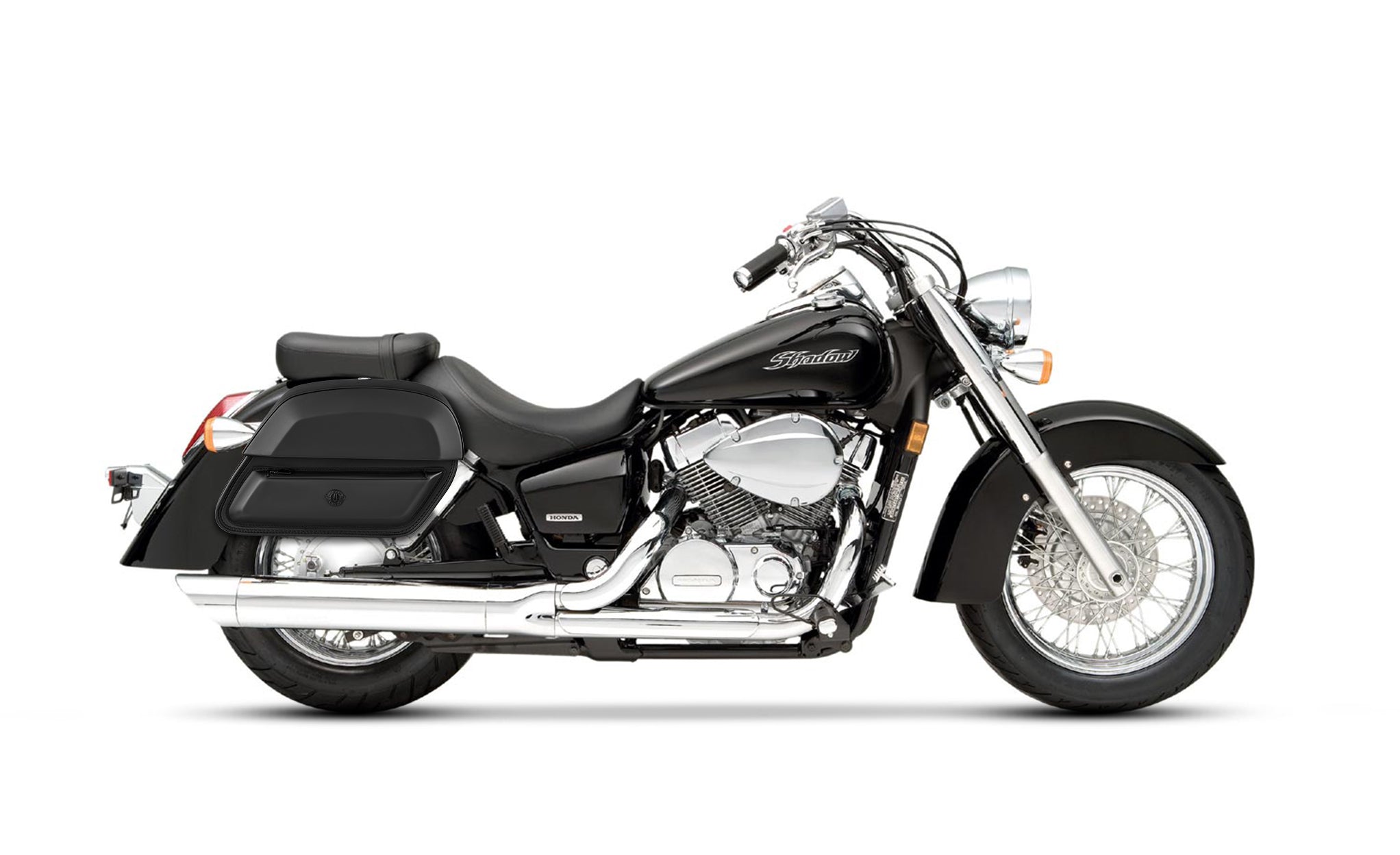 28L - Pantheon Medium Quick-Mount Honda Shadow 750 Aero Motorcycle Saddlebags @expand