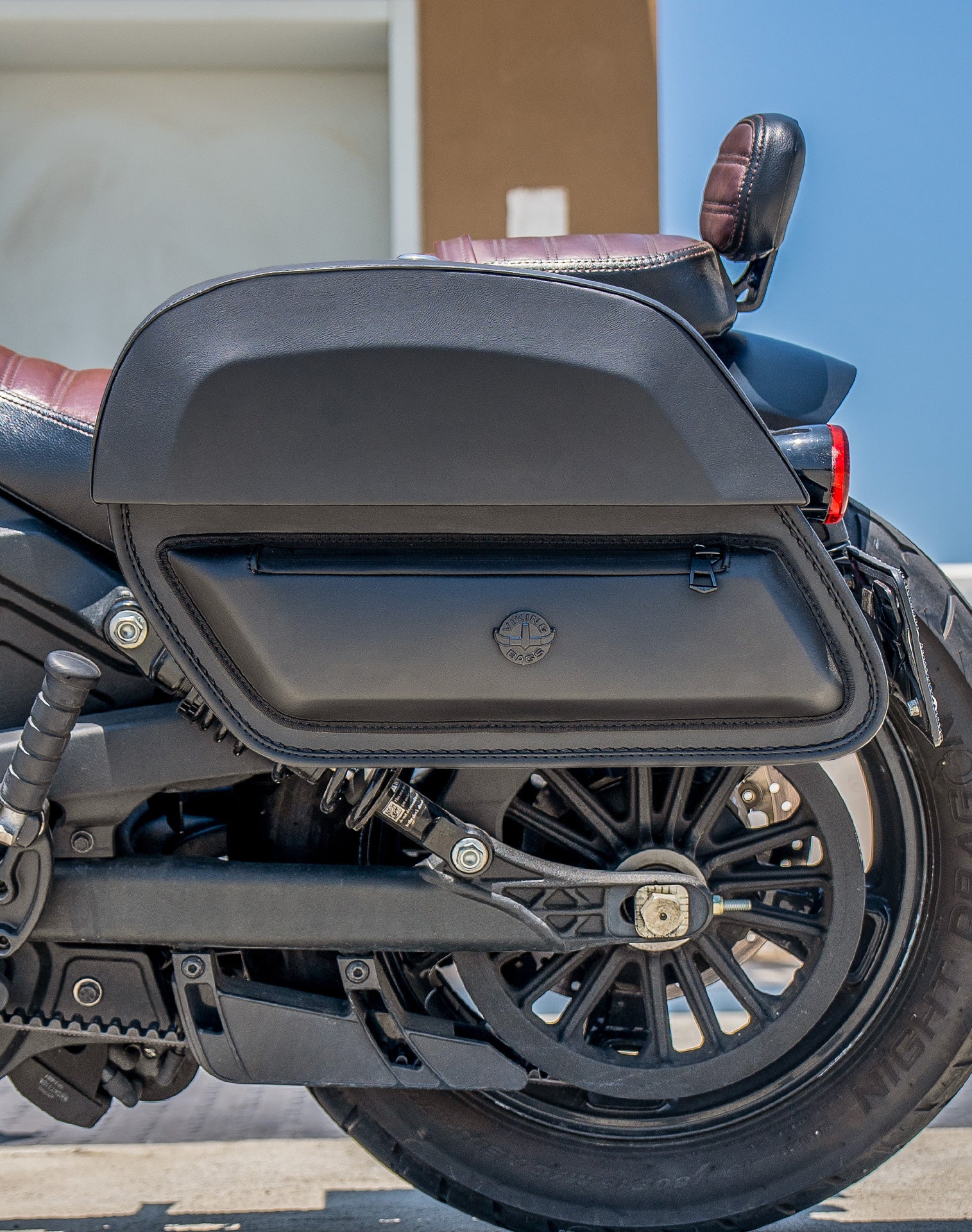 28L - Pantheon Medium Quick Mount Indian Scout Bobber Sixty Motorcycle Saddlebags v2