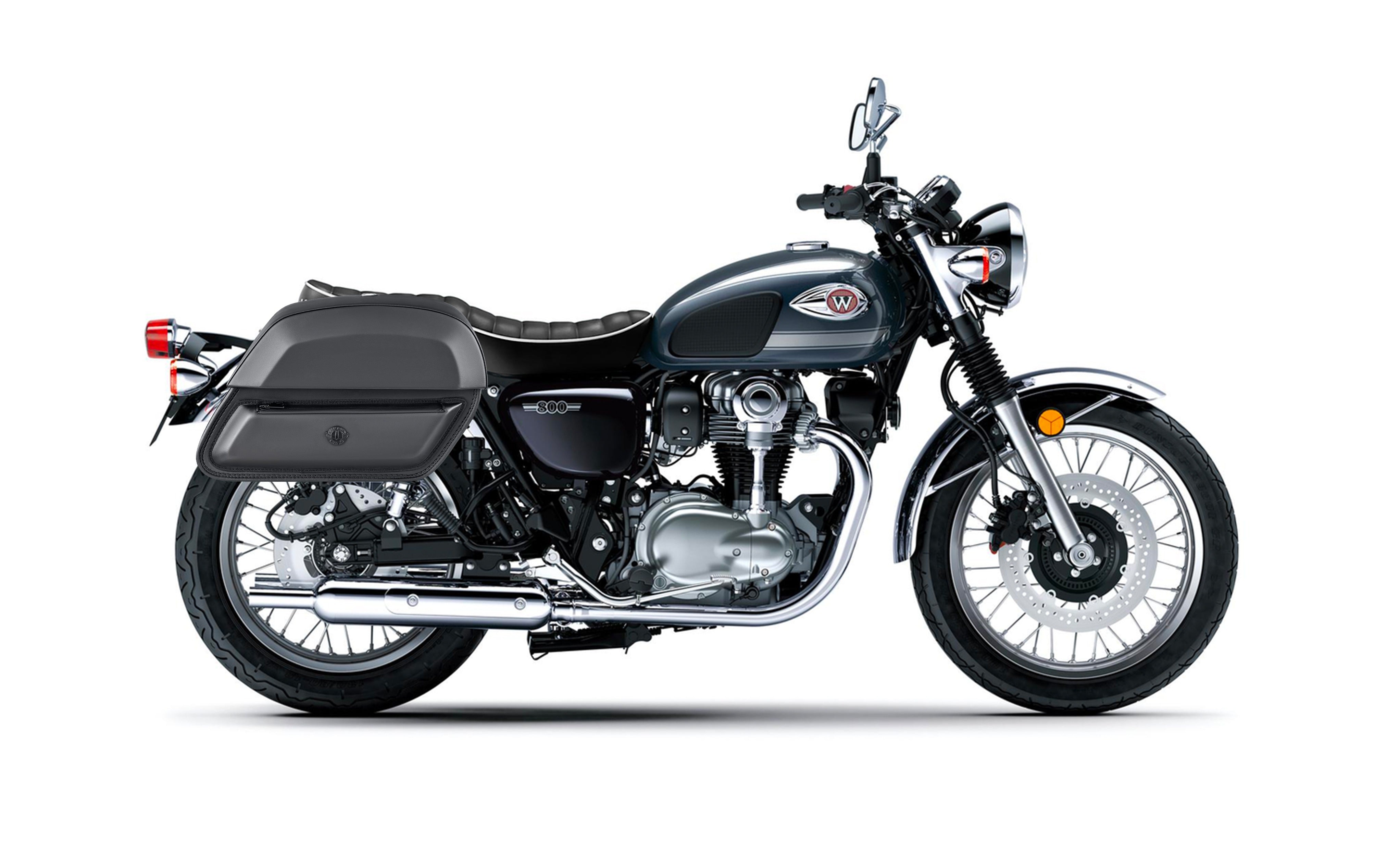 28L - Pantheon Medium Quick-Mount Kawasaki W800/ Street/ Cafe 2018+ Motorcycle Saddlebags Bag on Bike @expand