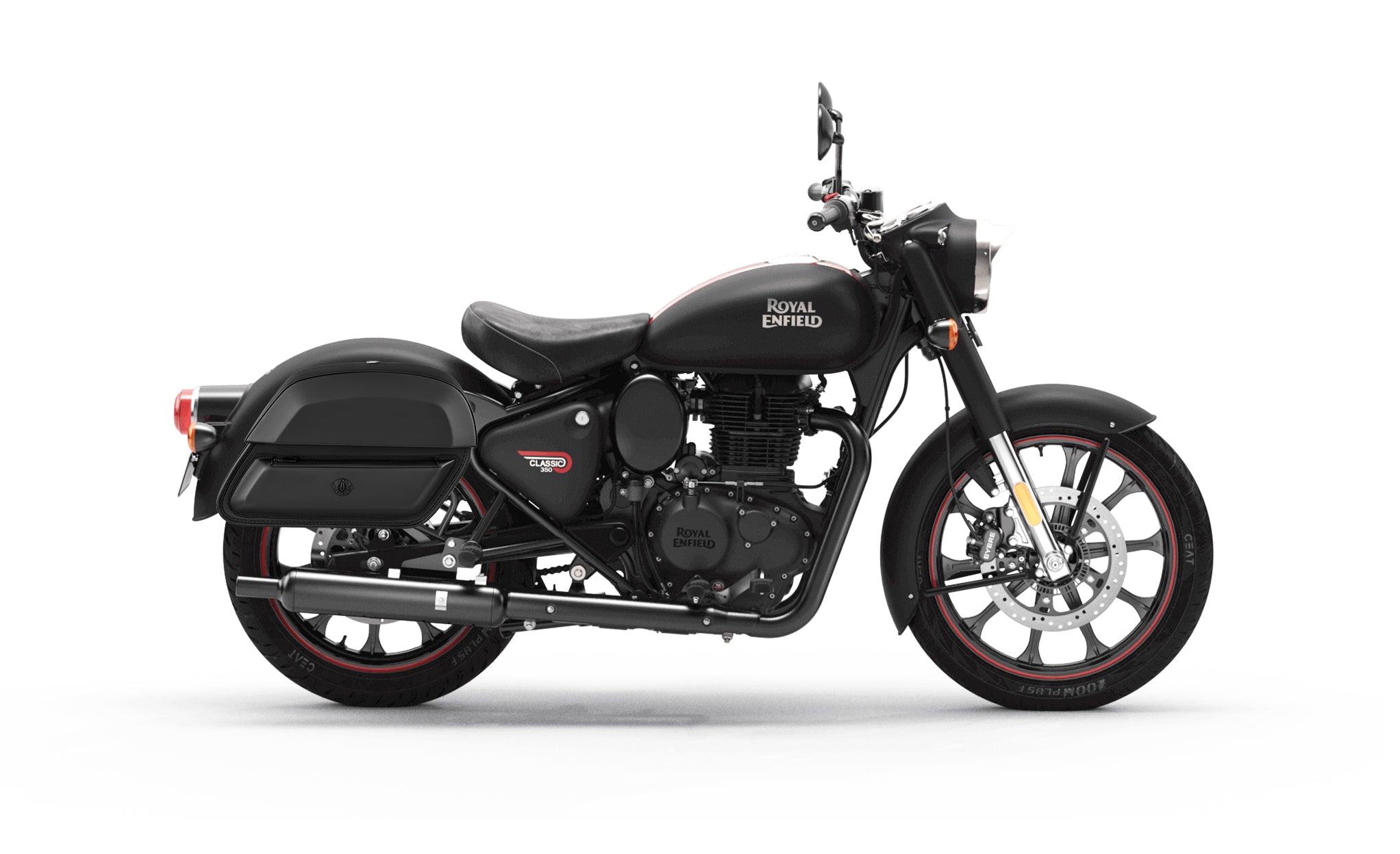 28L - Pantheon Medium Quick-Mount Royal Enfield Classic 350 (2022+) Motorcycle Saddlebags @expand