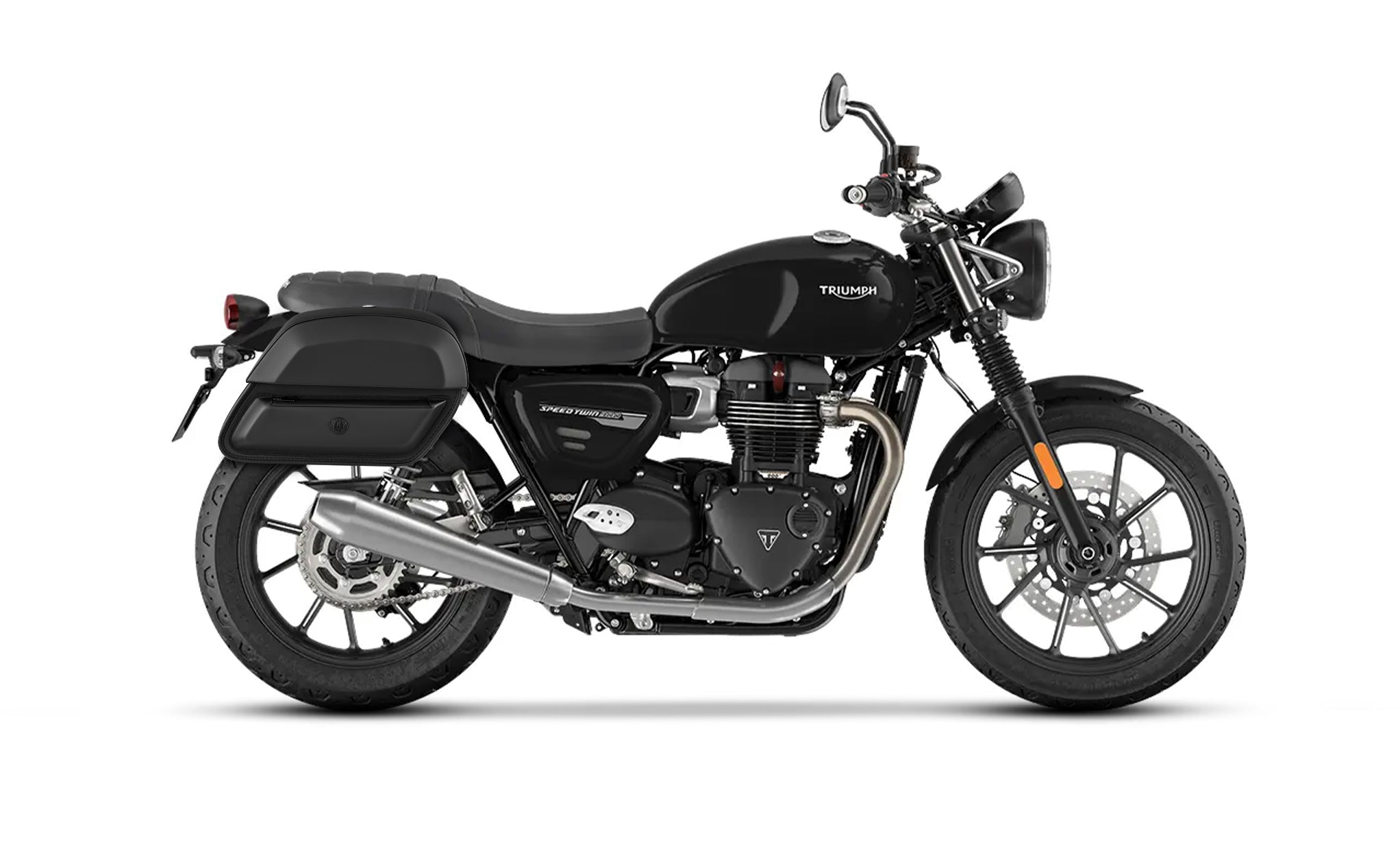 28L - Pantheon Medium Quick-Mount Triumph Speed Twin 900 (2022+) Motorcycle Saddlebags @expand