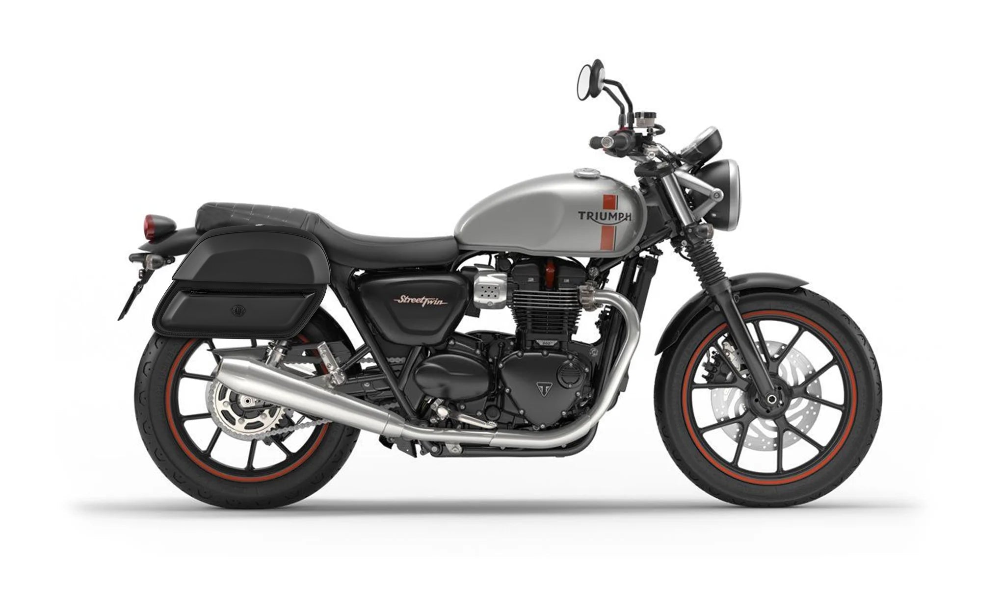 28L - Pantheon Medium Quick-Mount Triumph Street Twin 900 (2016-21) Motorcycle Saddlebags @expand