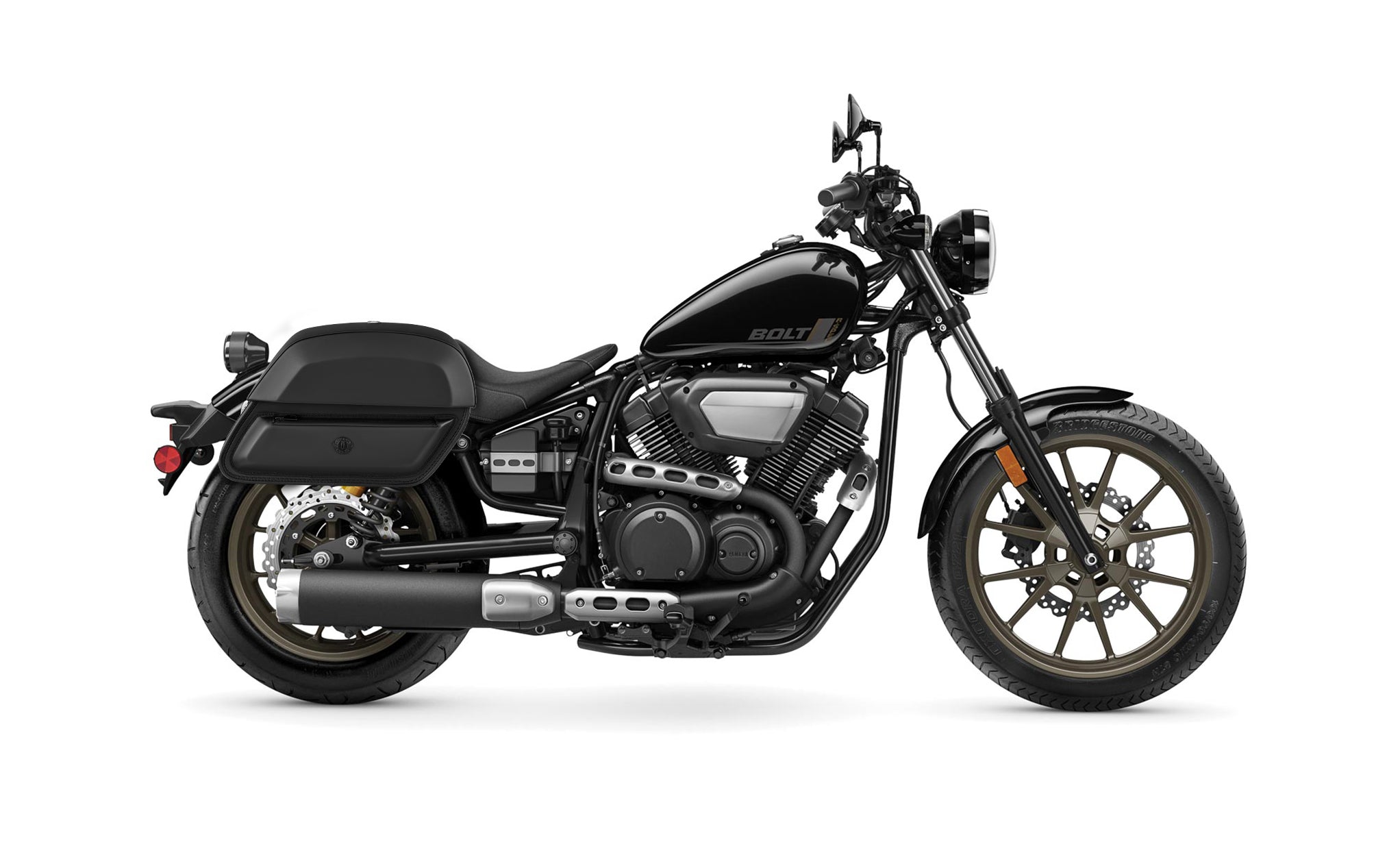 28L - Pantheon Medium Quick-Mount Yamaha Bolt Motorcycle Saddlebags @expand