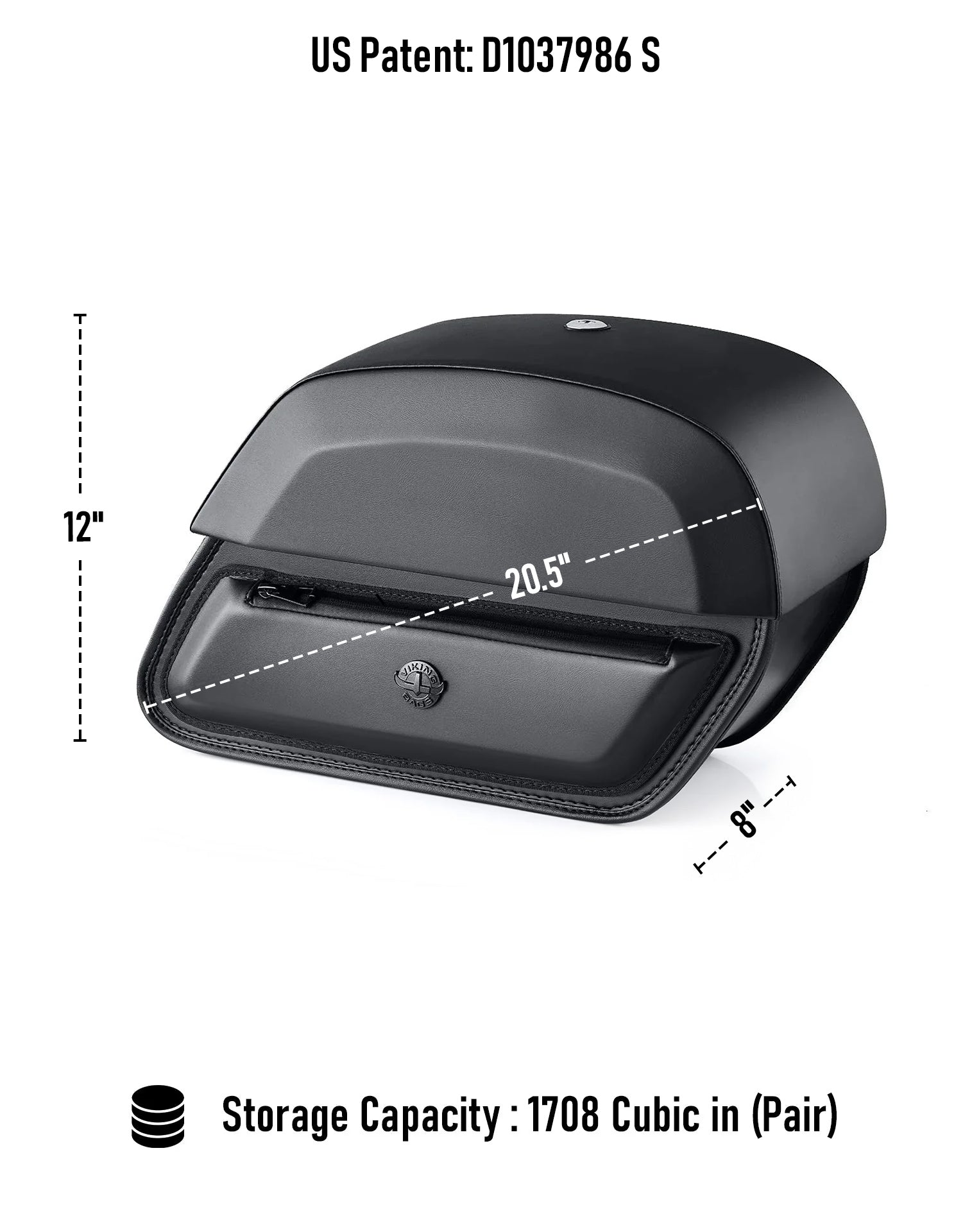 viking 28 liters wraith medium indian springfield darkhorse motorcycle leather saddle bags dimension image