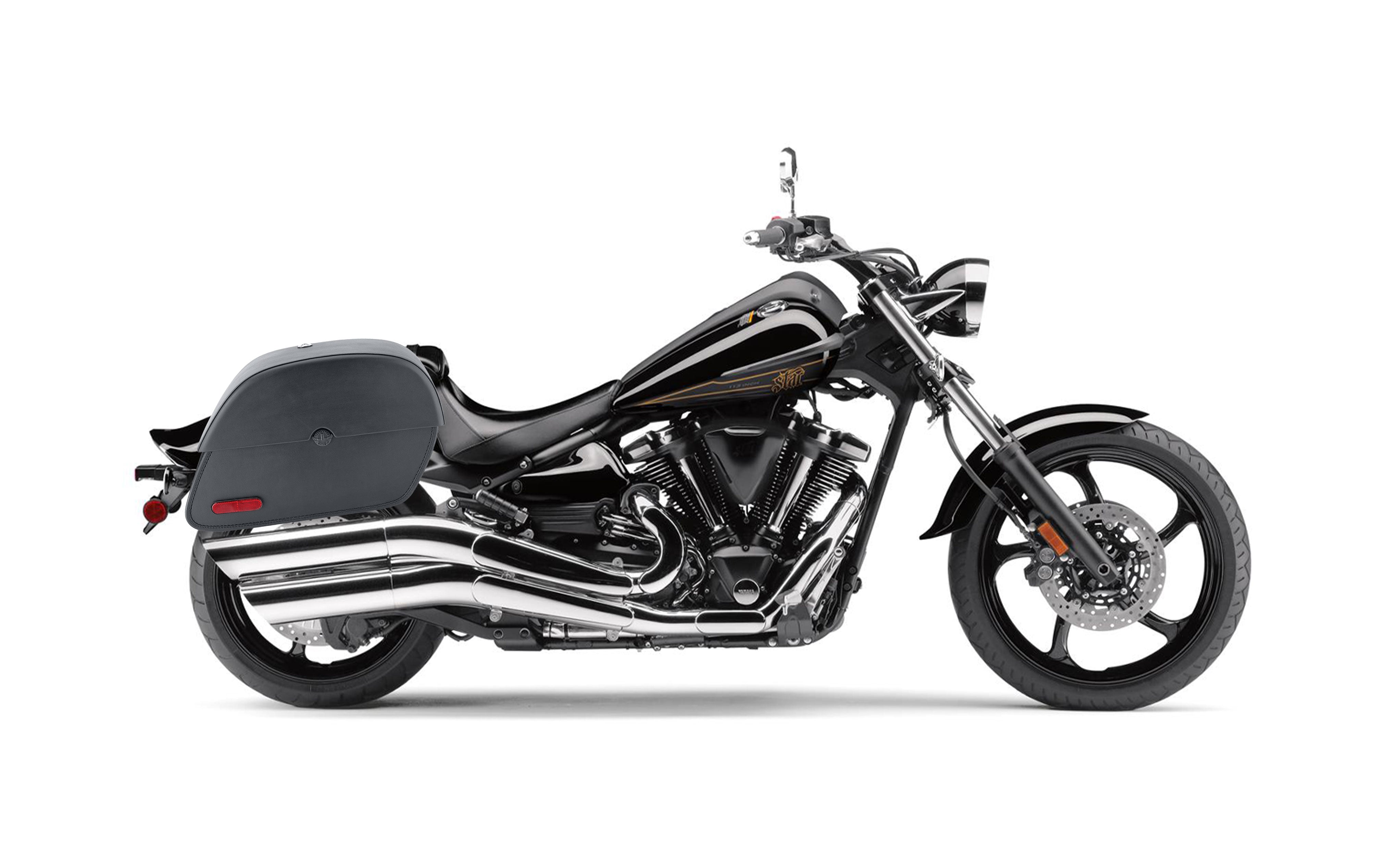 Viking 28L Panzer Medium Yamaha Raider Leather Motorcycle Saddlebags