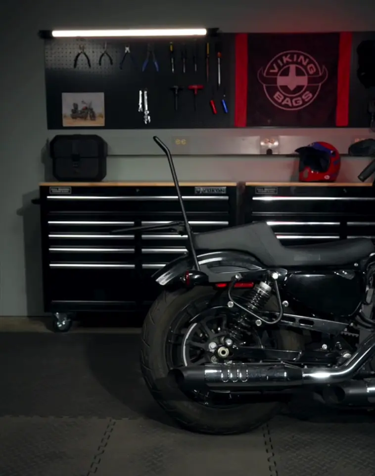 28L - Panzer Quick-Mount Medium Honda VTX 1300 C Motorcycle Saddlebags GIF