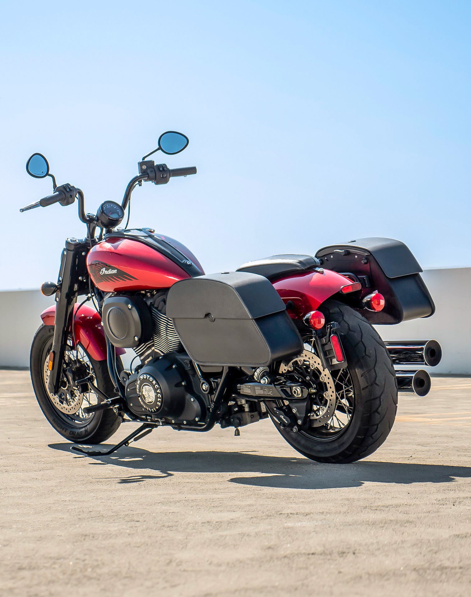 28L - Panzer Medium Quick Mount Indian Super Chief Limited Motorcycle Saddlebags Lifestyle 1