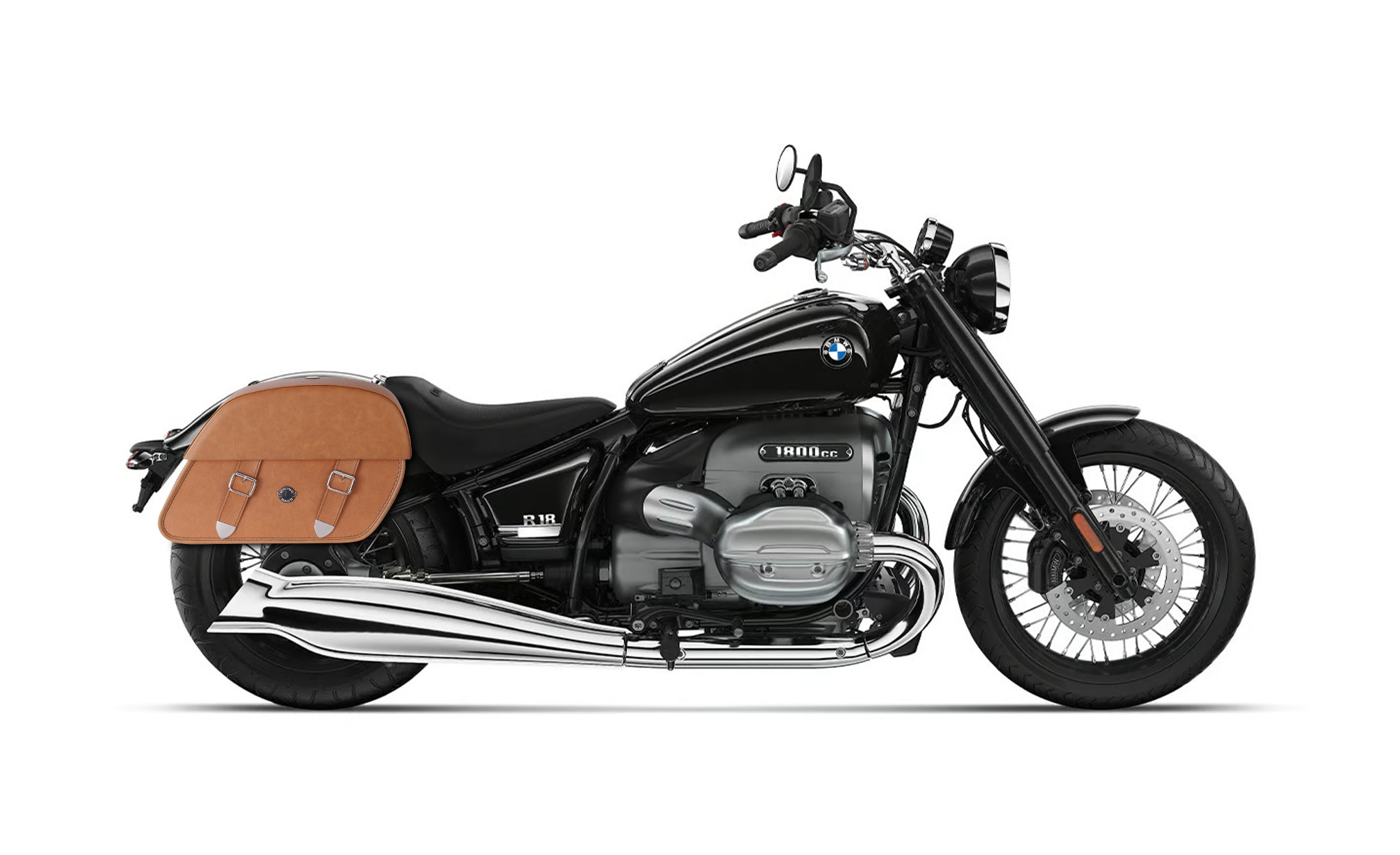 33L - Baelor Brown Large BMW R18 Motorcycle Leather Saddlebags @expand