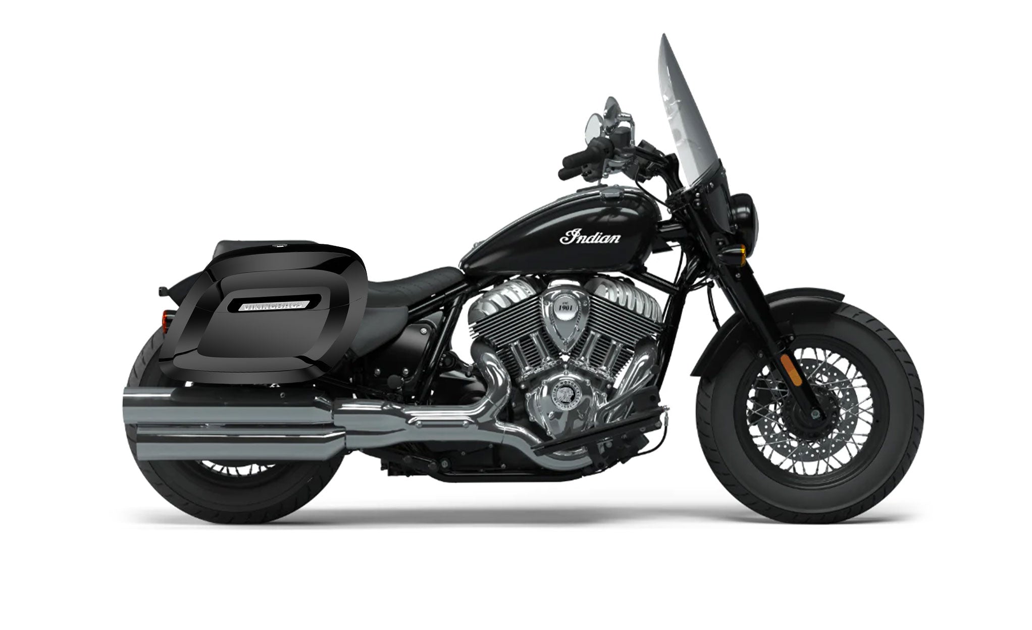 36L - Lamellar Raven XL Shock Cutout Indian Super Chief Painted Motorcycle Hard Saddle Bags Bag on Bike @expand