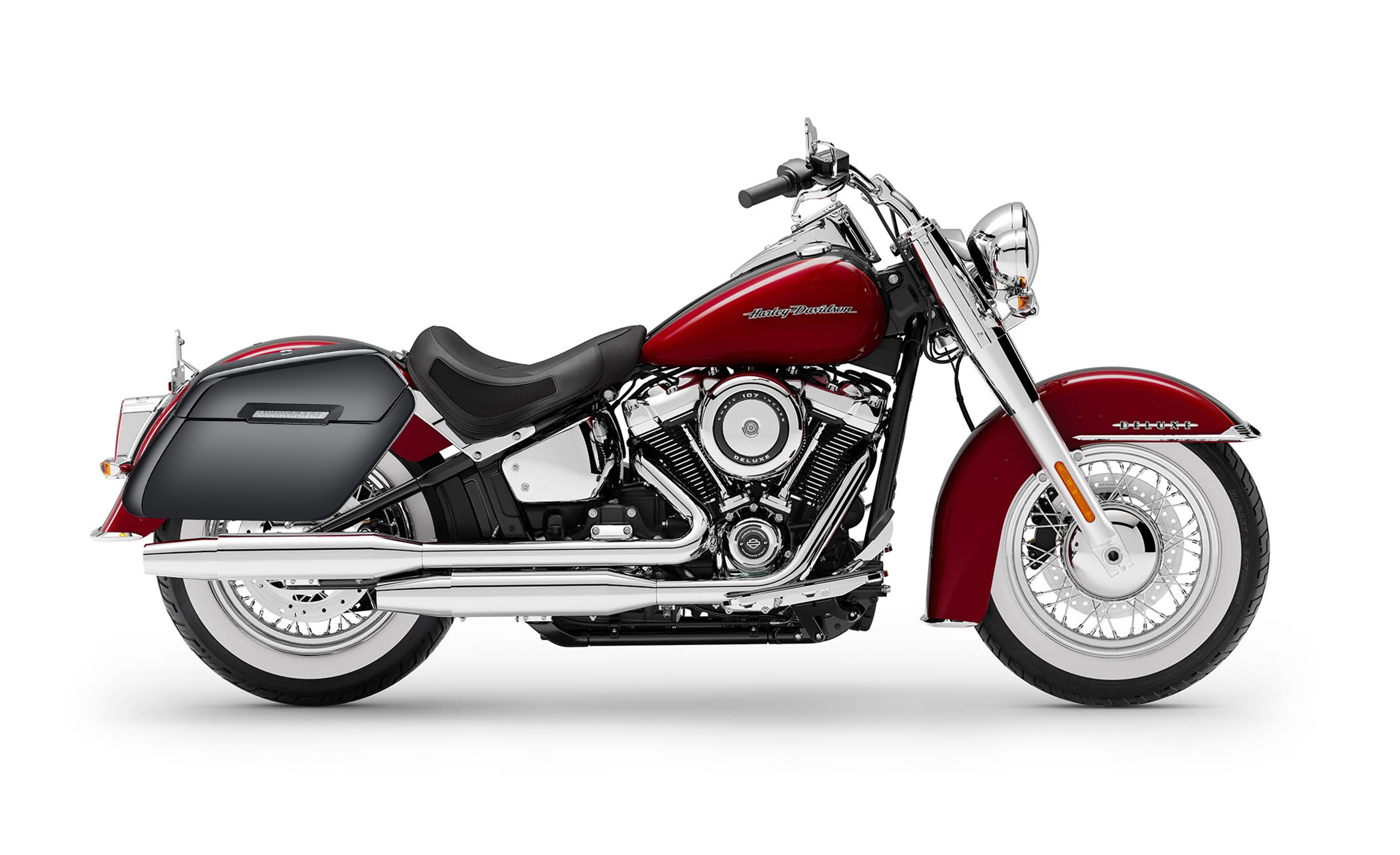 42L - Baldur Extra Large Painted Hard Saddlebags for Harley Softail Deluxe FLDE Bag on Bike @expand