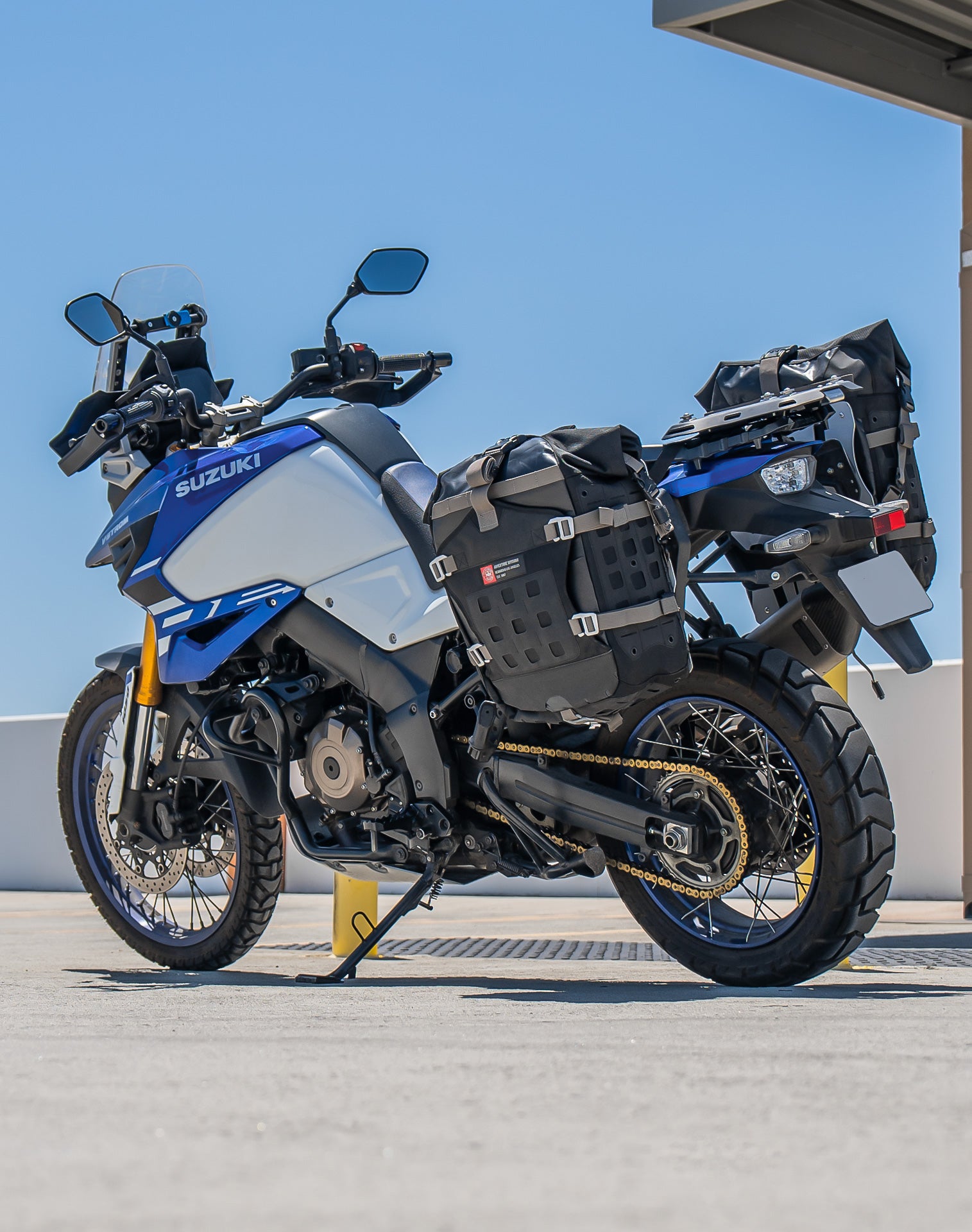 40L - Apex Medium Suzuki V-Strom 1050 ADV Touring Panniers Vertical Lifestyle