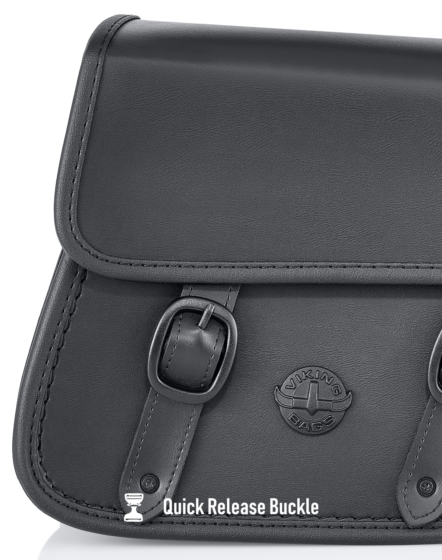 5L - Bront Triumph Bonneville T120 Leather Motorcycle Solo Saddlebag Quick Release Buckle