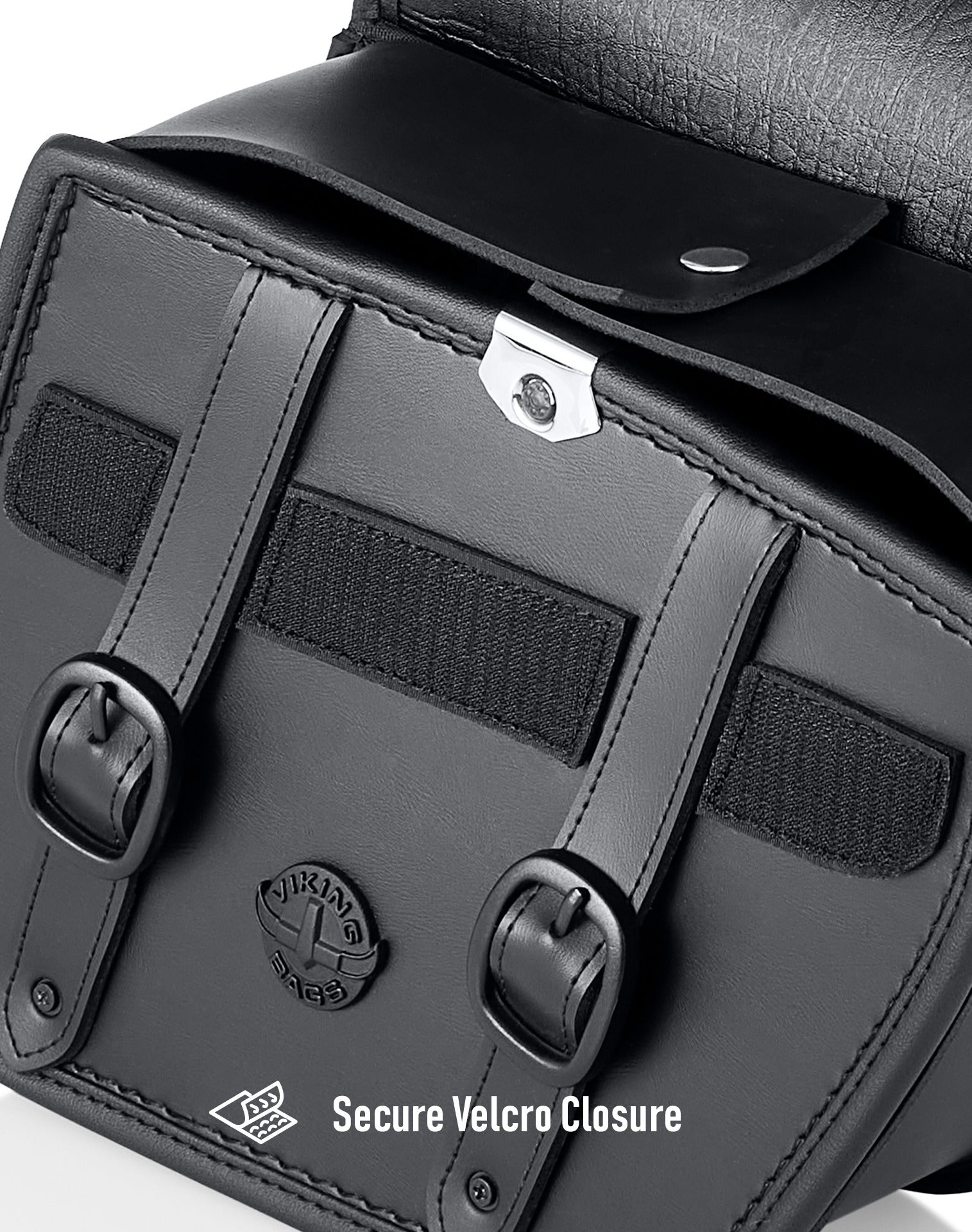 5L - Bront Triumph Bonneville T120 Leather Motorcycle Solo Saddlebag Secure Velcro Closure