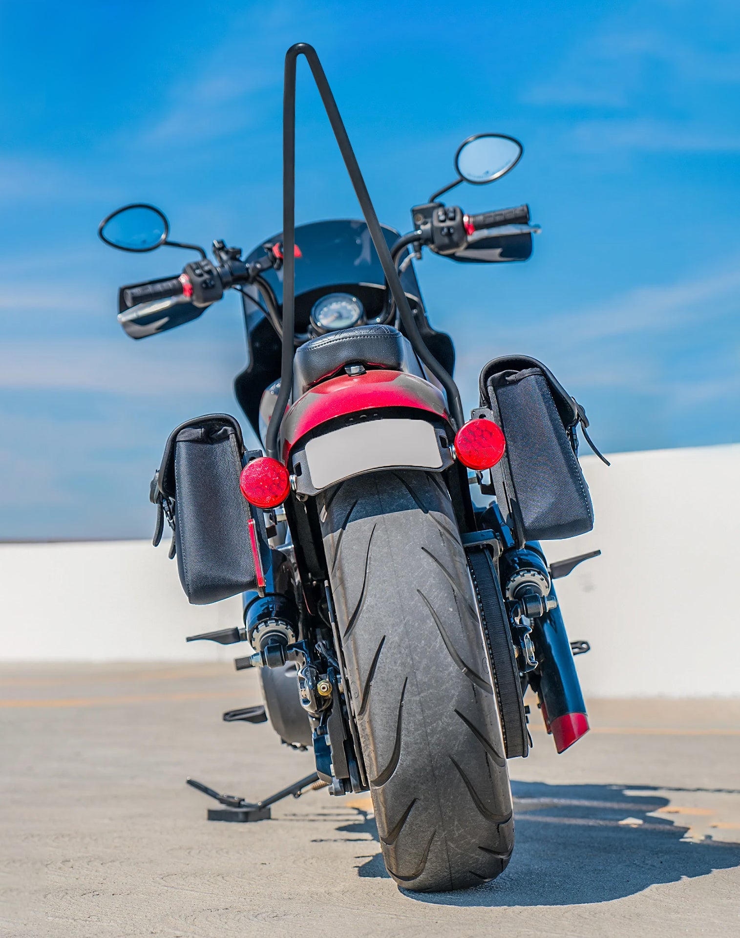 8L - Pony Indian Chief Leather Motorcycle Saddlebags Lifestyle