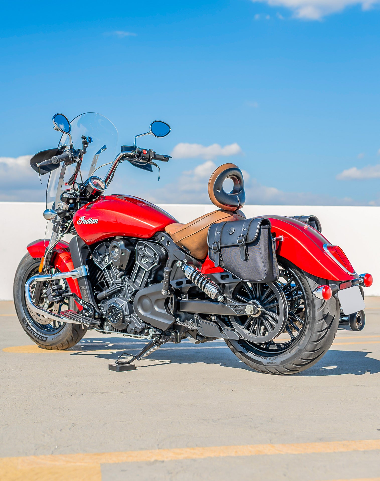 8L - Pony Indian Scout Leather Saddlebags Lifestyle