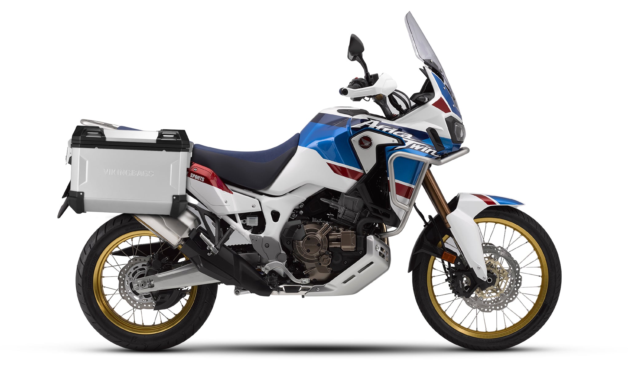 Viking Apex XL Honda CRF1100L Africa Twin ADV Sports ES Aluminum Side Cases Silver Bag on Bike View @expand