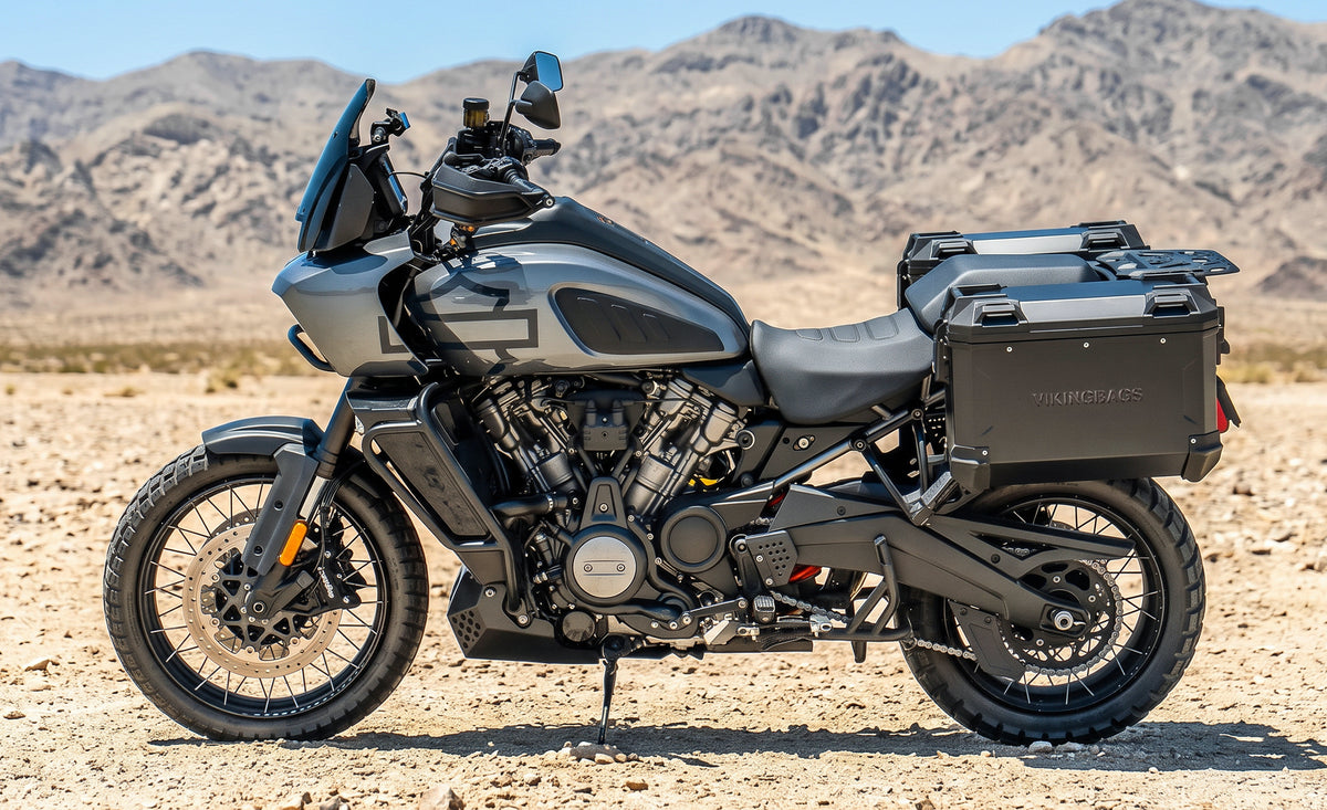 45L - Apex XL Motorcycle Side Cases for Harley Pan America RA1250/S Black Lifestyle @expand