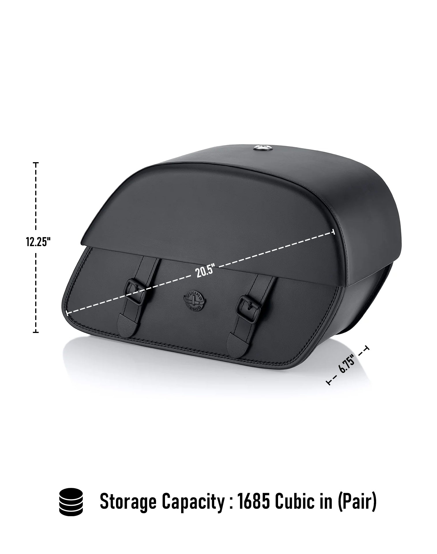 Viking 28L Baelor Medium CAN AM Spyder F3S Leather Motorcycle Saddlebags